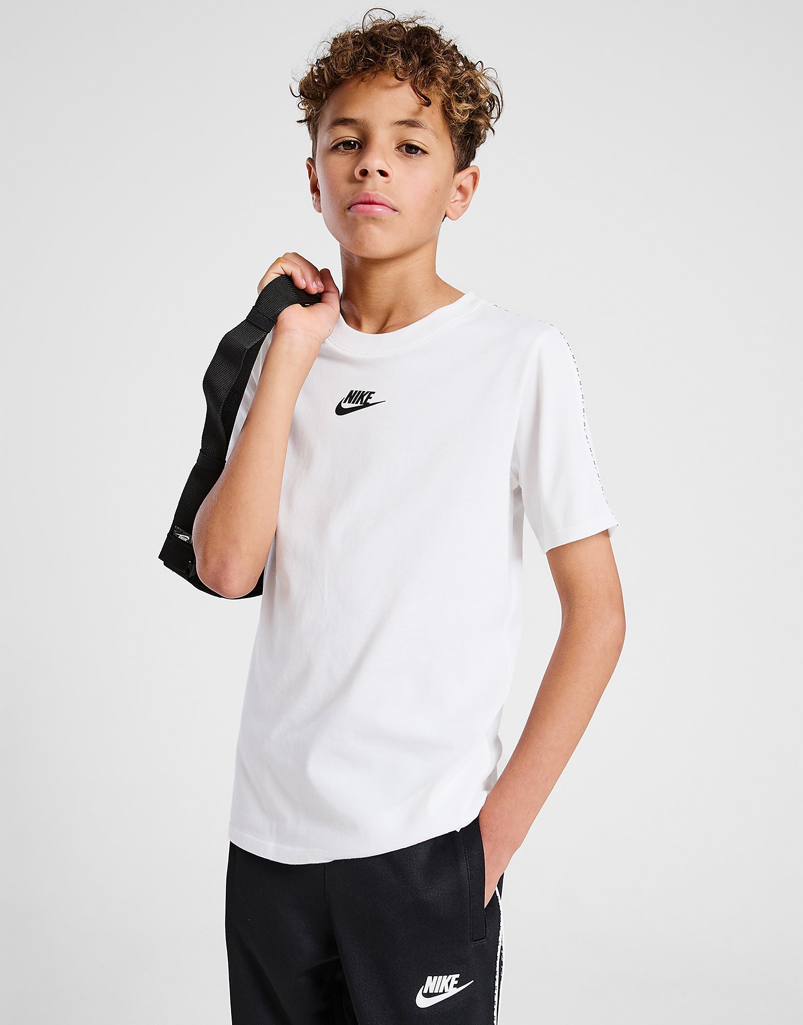 Nike Tape T-Shirt Junior - White/Black - Kids, White/Black
