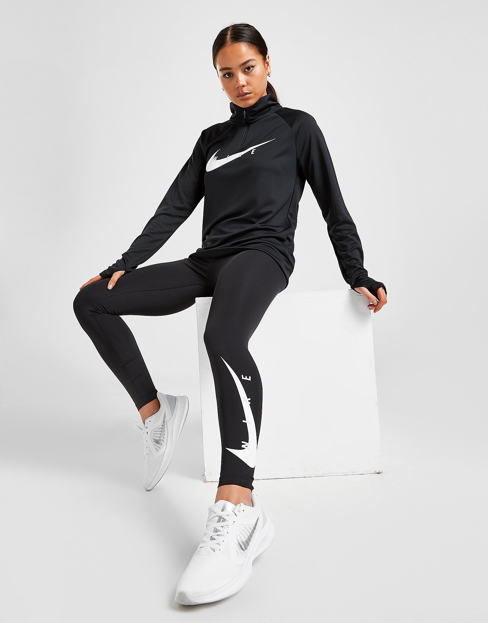 Nike Running Swoosh Tights - Black - Womens, Black