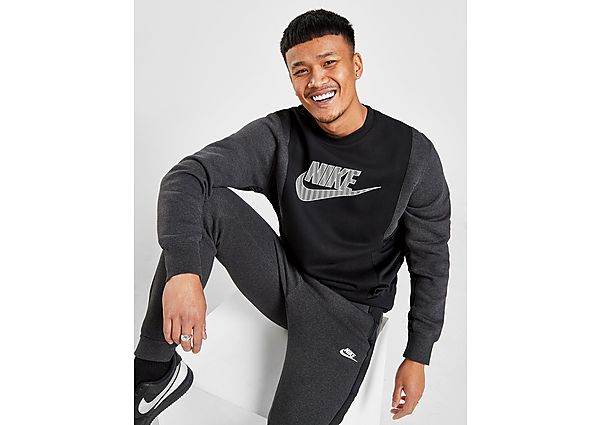 Nike Haut hybride en tissu Fleece Nike Sportswear pour Homme - Black/Black Heather/Black/White, Blac
