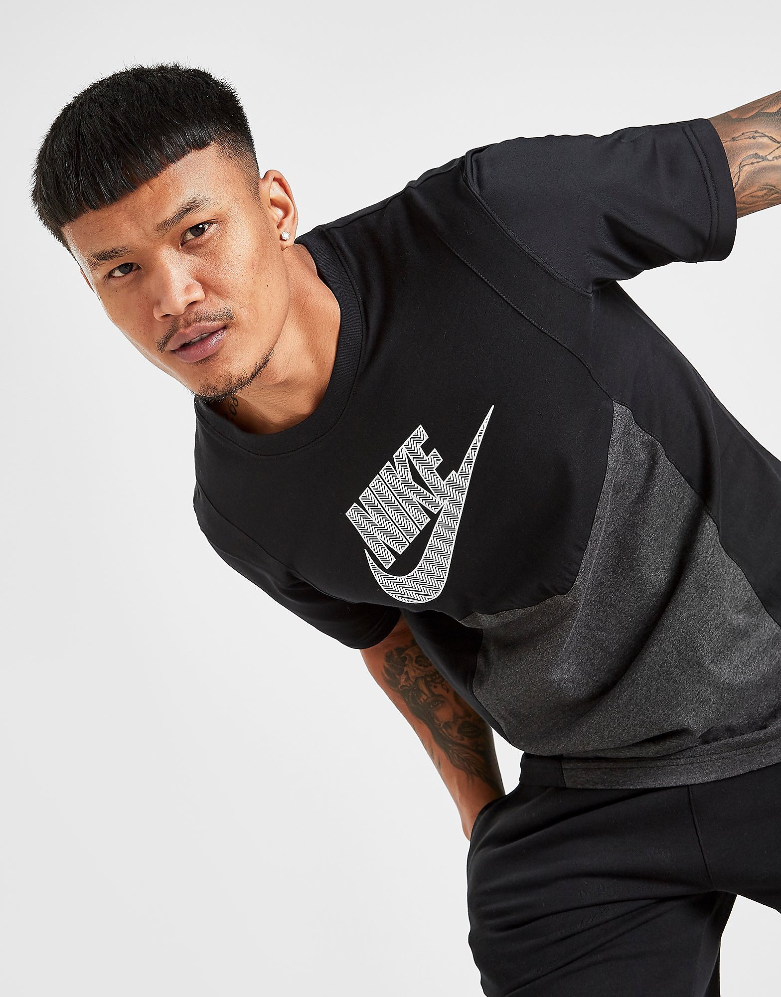 

Nike Hybrid T-Shirt - Only at JD - Black/Black Heather/Black/White - Mens, Black/Black Heather/Black/White