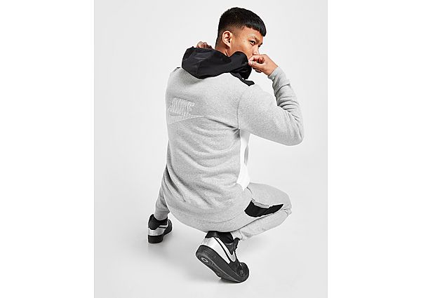 Nike Sweat à capuche hybride en tissu Fleece à zip Nike Sportswear pour Homme - Dark Grey Heather/Wh