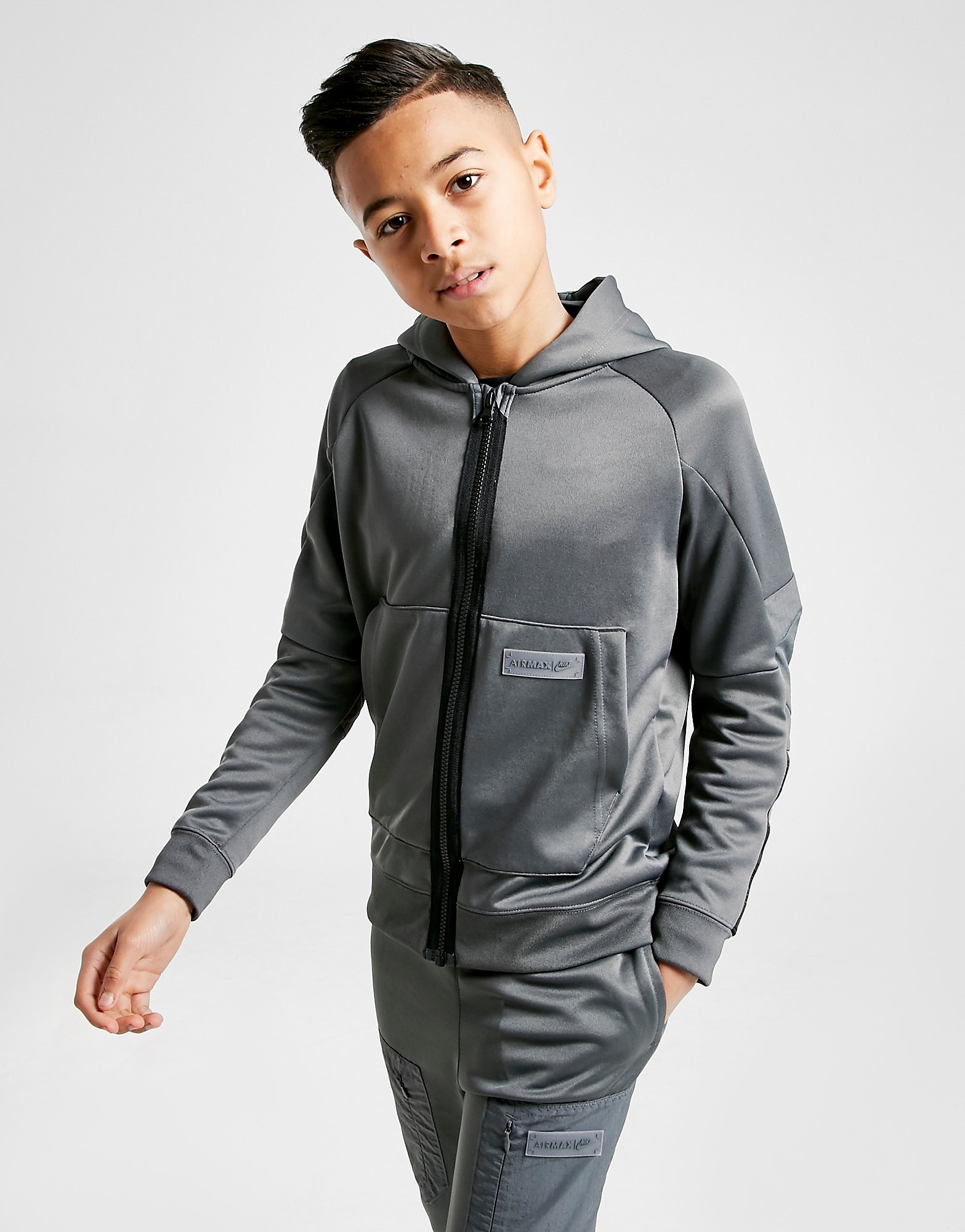 

Nike Air Max Full Zip Hoodie Junior - Only at JD - Iron Grey/Black - Kids, Iron Grey/Black