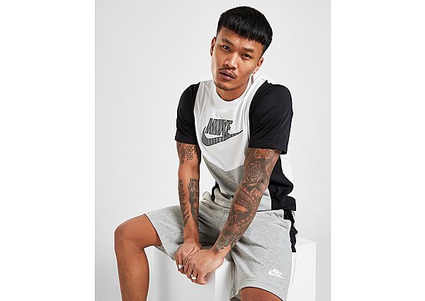 Nike Haut hybride à manches courtes Nike Sportswear pour Homme - White/Dark Grey Heather/Black/Black