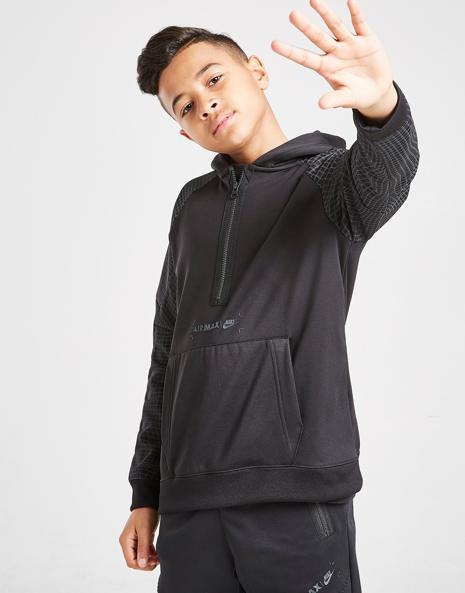 

Nike Air Max 1/2 Zip Hoodie Junior - Only at JD - Black/Black/Black - Kids, Black/Black/Black