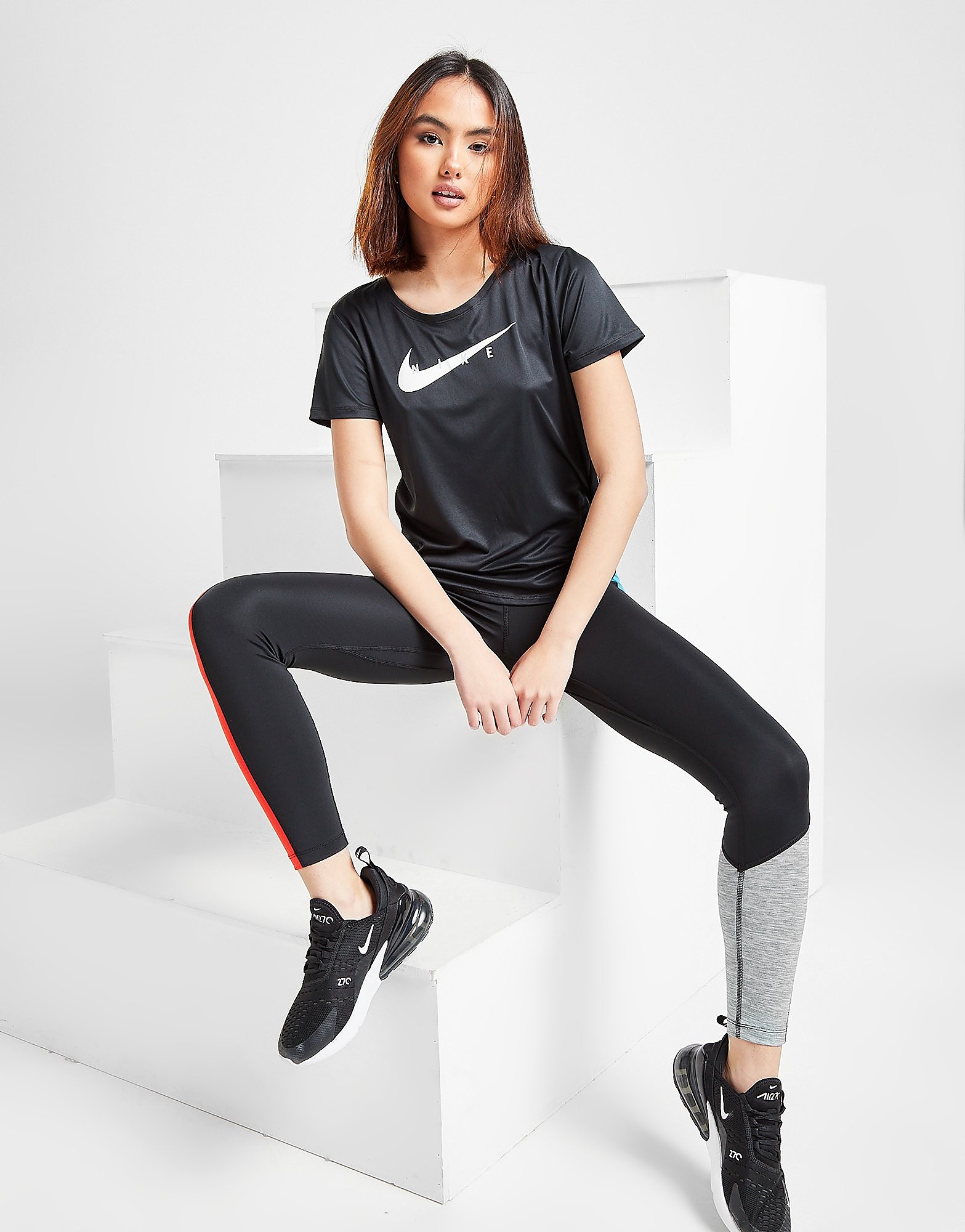 

Nike Running Swoosh Short Sleeve T-Shirt - Black - Womens, Black