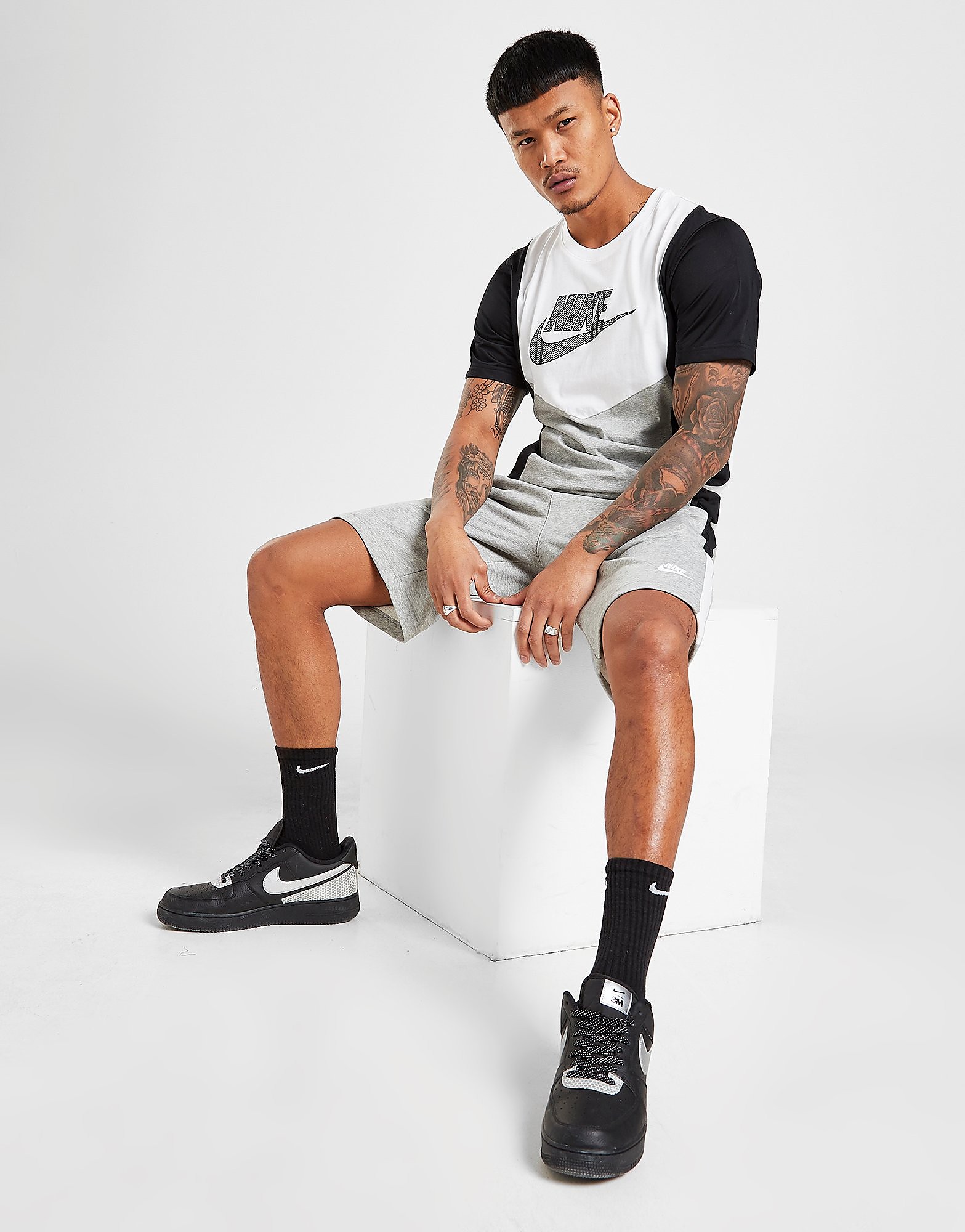 

Nike Hybrid Shorts - Only at JD - Dark Grey Heather/Black/White/White - Mens, Dark Grey Heather/Black/White/White