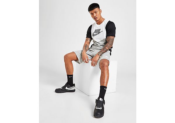 Nike Short en molleton Nike Sportswear pour Homme - Dark Grey Heather/Black/White/White, Dark Grey Heather/Black/White/White