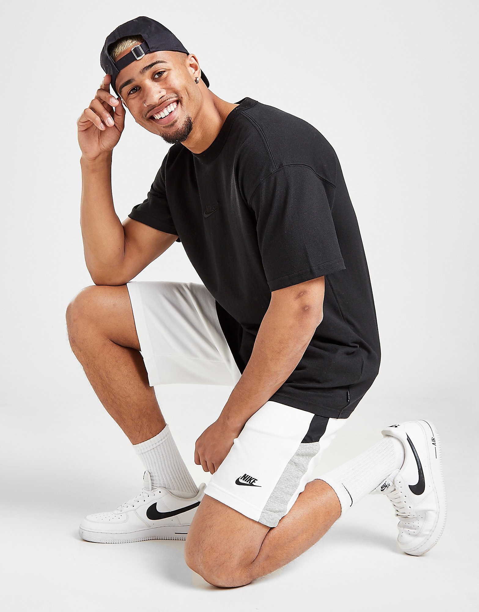 

Nike Hybrid Shorts - Only at JD - White/Black/Dark Grey Heather/Black - Mens, White/Black/Dark Grey Heather/Black