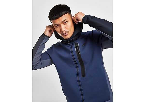 Nike Sweat à capuche Tech Woven Homme - Midnight Navy/Thunder Blue/Dark Obsidian/Black, Midnight Nav