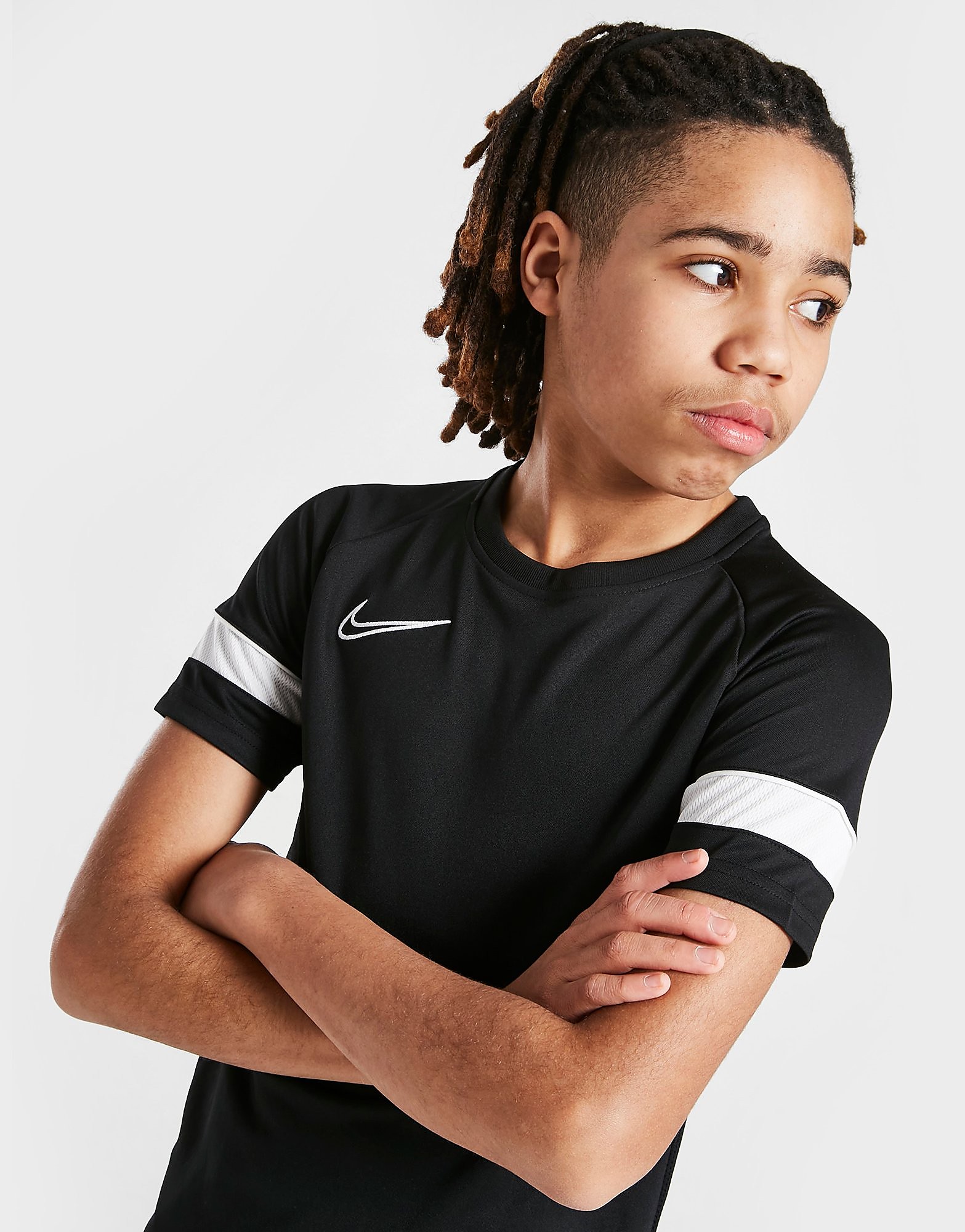 

Nike Academy Short Sleeve T-Shirt Junior - Black/White/White/White, Black/White/White/White