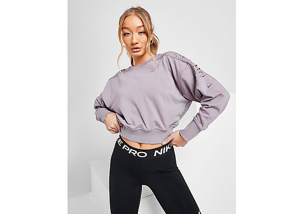 Nike Haut court de training à lacets en tissu Fleece Nike pour Femme - Purple Smoke/Clear, Purple Sm