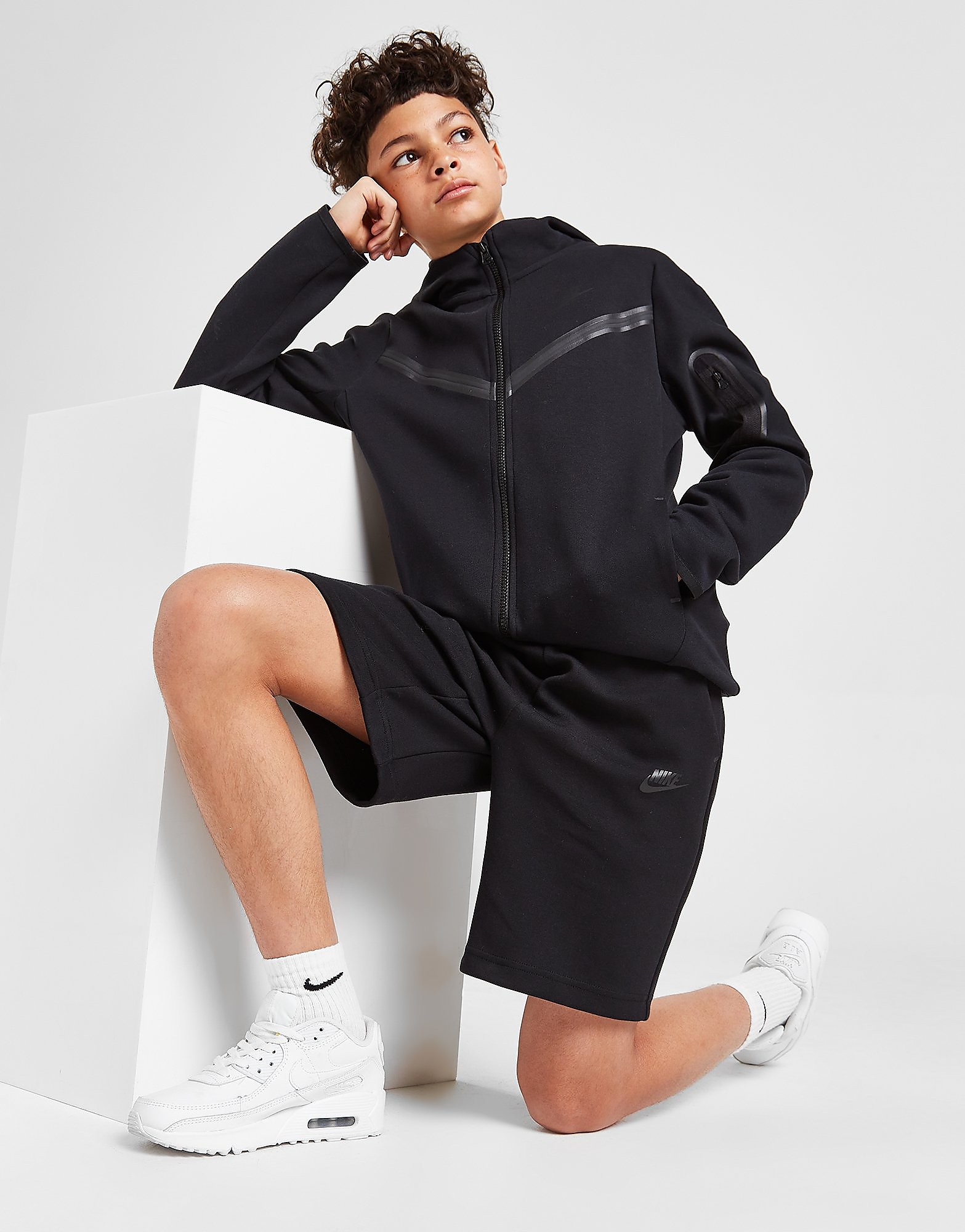 

Nike Tech Fleece Shorts Junior - Black/Black - Kids, Black/Black