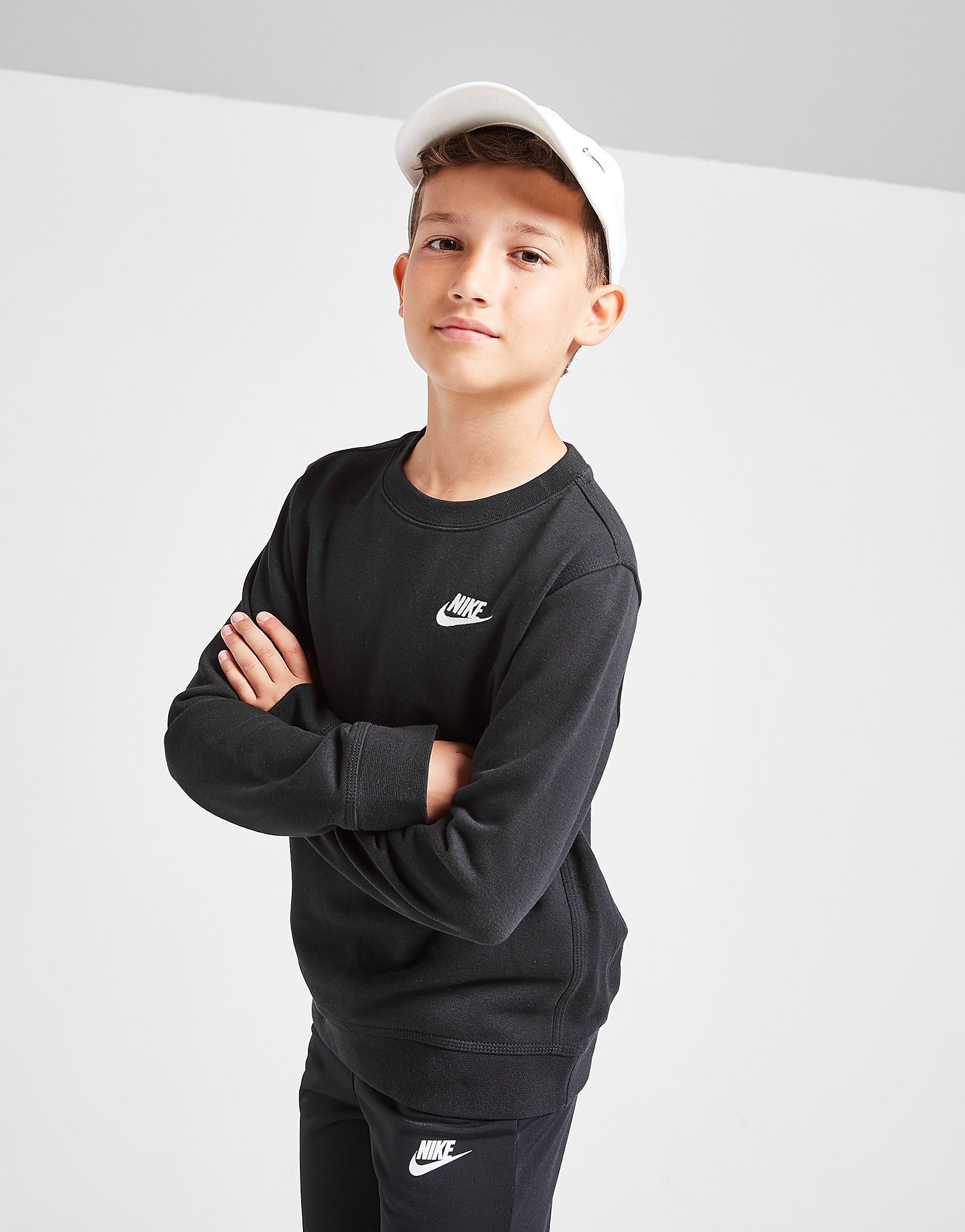 

Nike Sportswear Club Crew Sweatshirt Junior - Black/White - Kids, Black/White