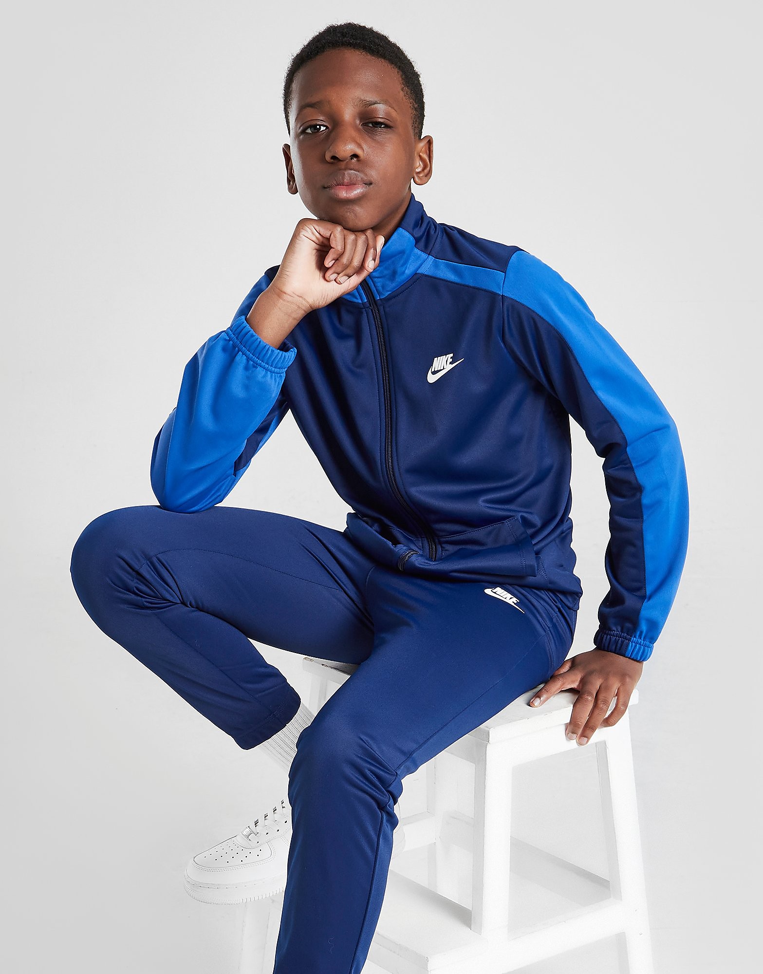 

Nike Poly Tracksuit Junior - Blue Void/Game Royal/White - Kids, Blue Void/Game Royal/White