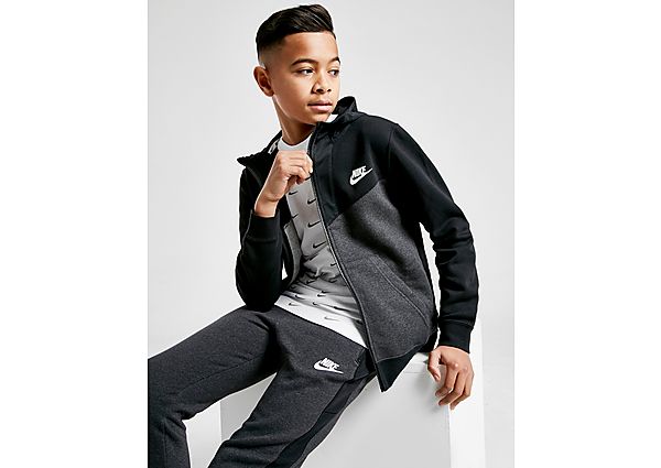 Nike Sweat à capuche et zip en tissu Fleece Nike Sportswear pour Garçon plus âgé - Black/Black Heath