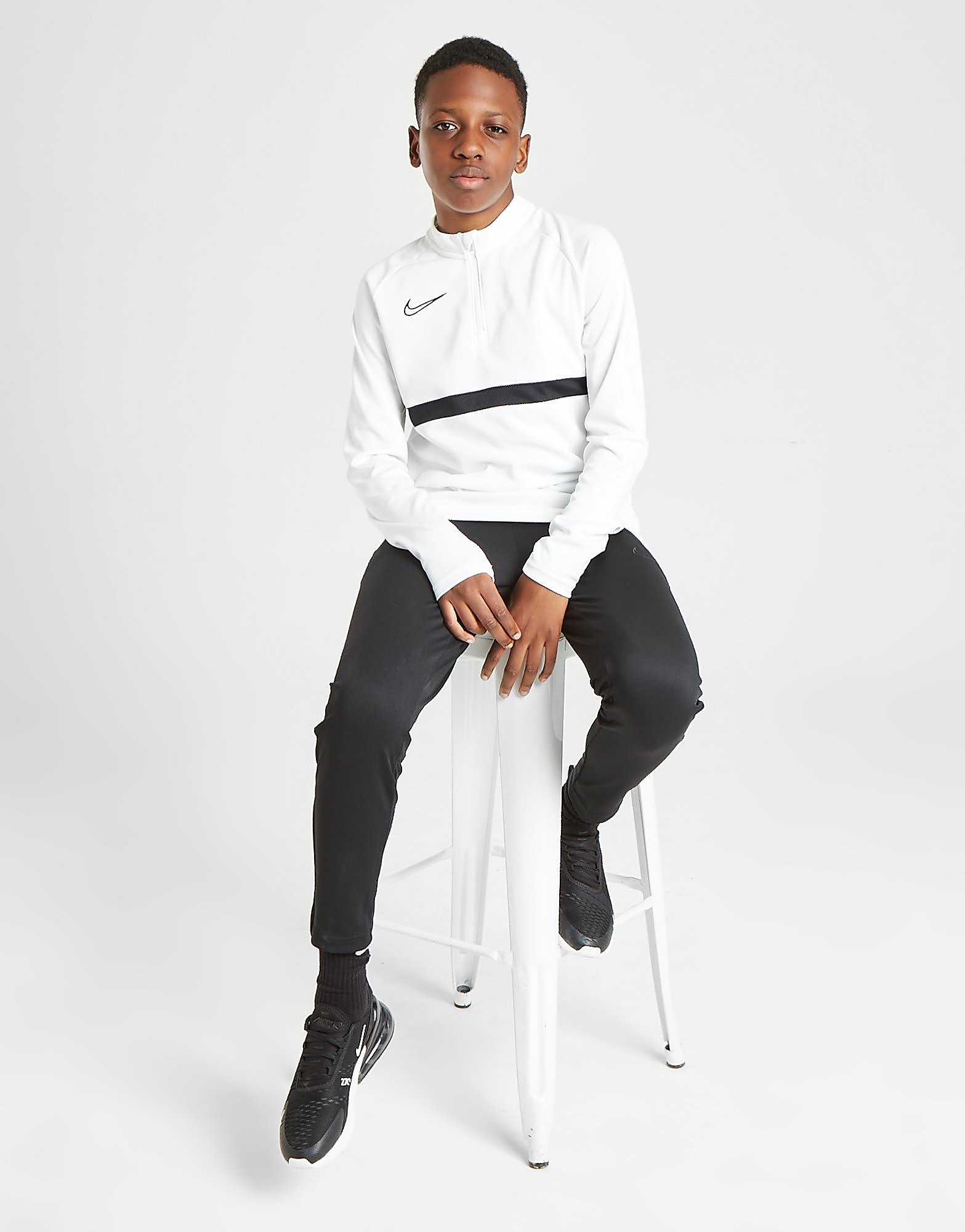 

Nike Academy 1/4 Zip Drill Top Junior - White/Black/Black/Black - Kids, White/Black/Black/Black