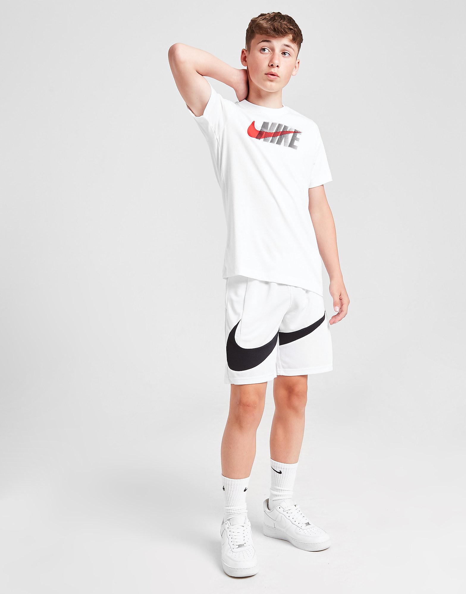 

Nike Basketball Shorts Junior - White/University Red/Black/Red - Kids, White/University Red/Black/Red