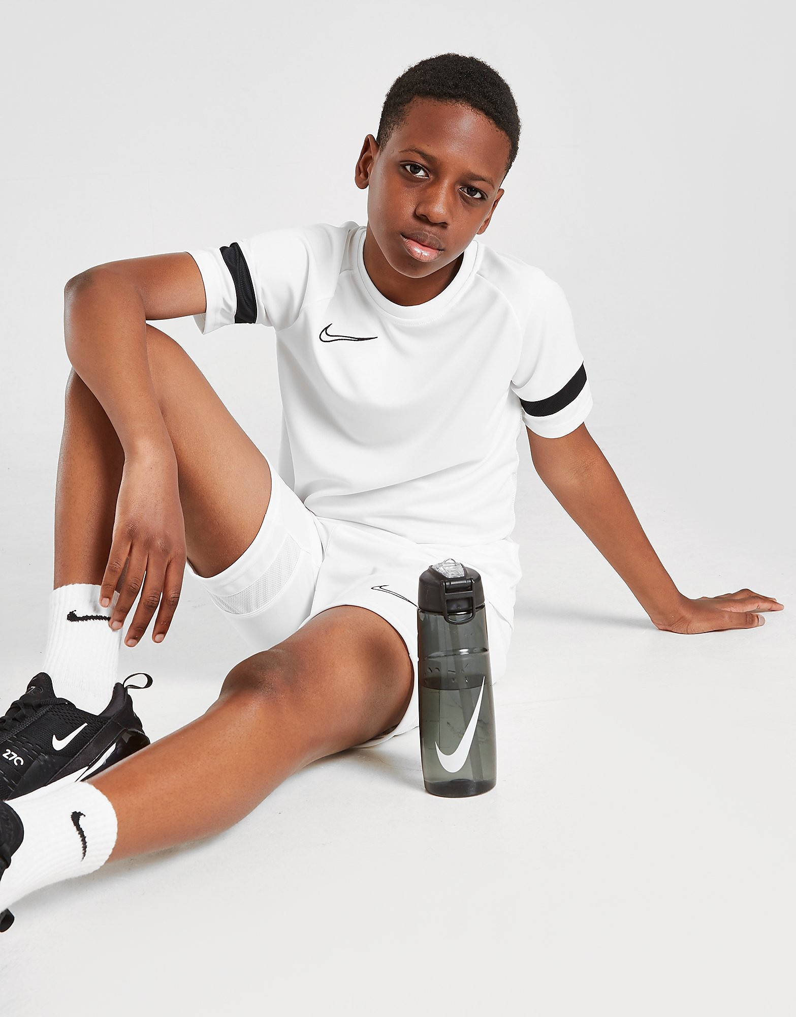 

Nike Academy Short Sleeve T-Shirt Junior - White/Black/Black/Black - Kids, White/Black/Black/Black
