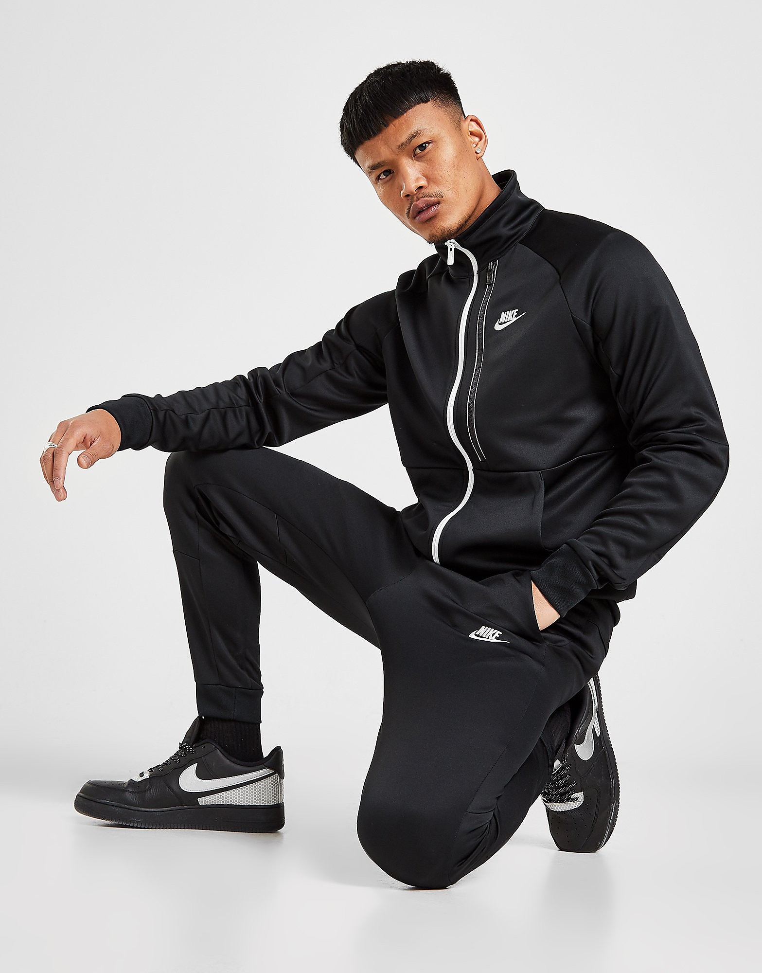 

Nike Tech Poly Track Pants - Black/White - Mens, Black/White