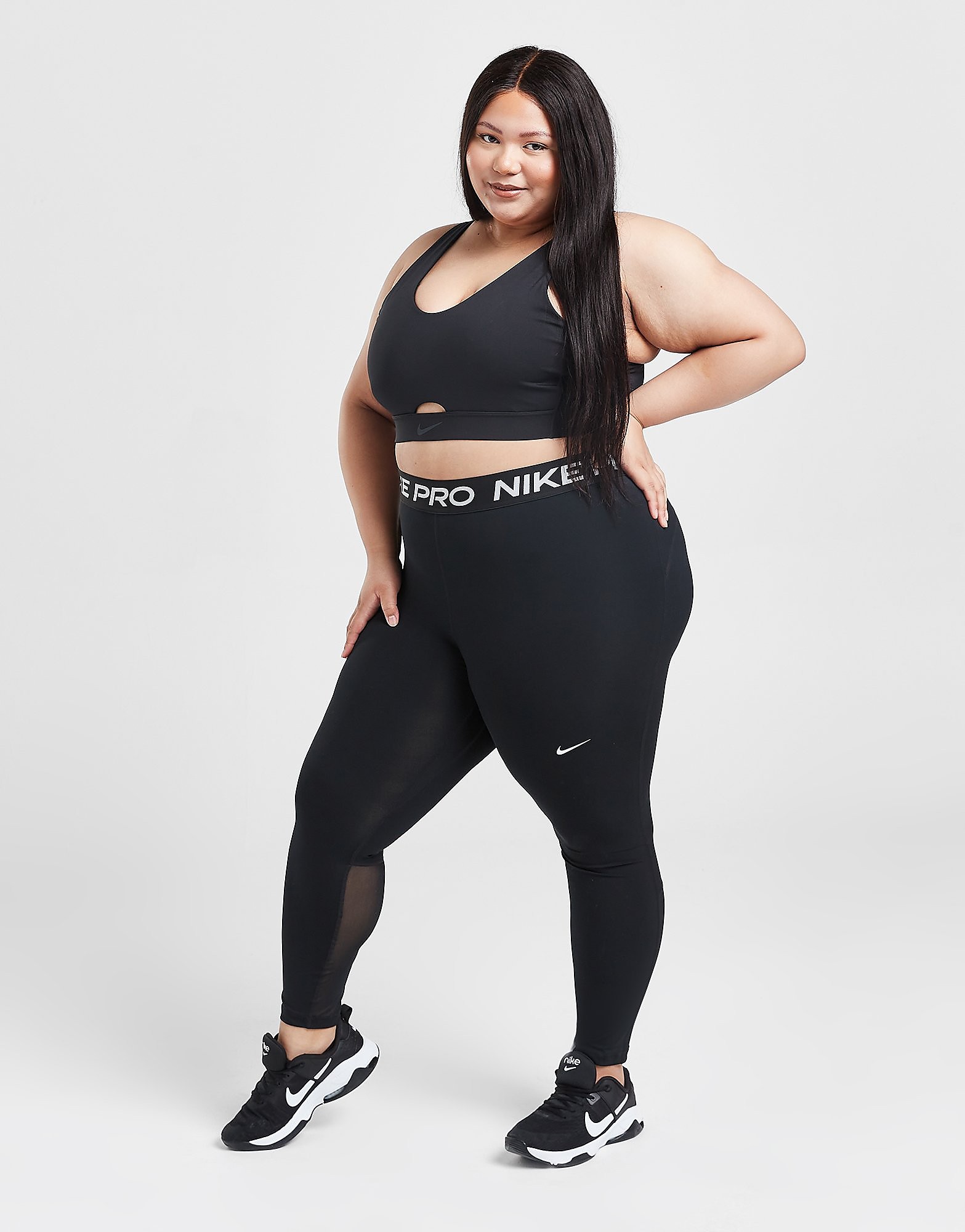 

Nike Training Pro Plus Size Tights - Black/White - Womens, Black/White