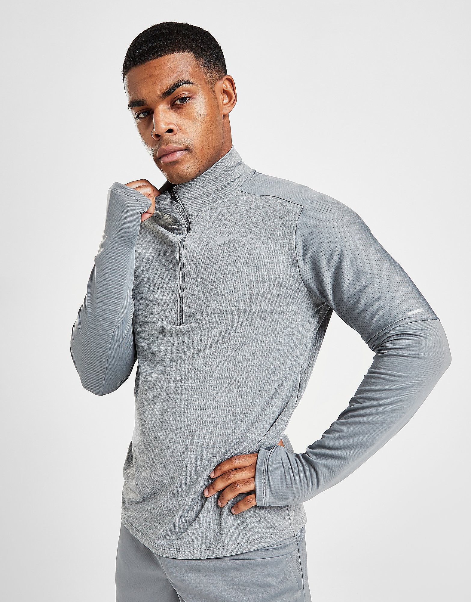 

Nike 1/2 Zip Running Top - Grey - Mens, Grey