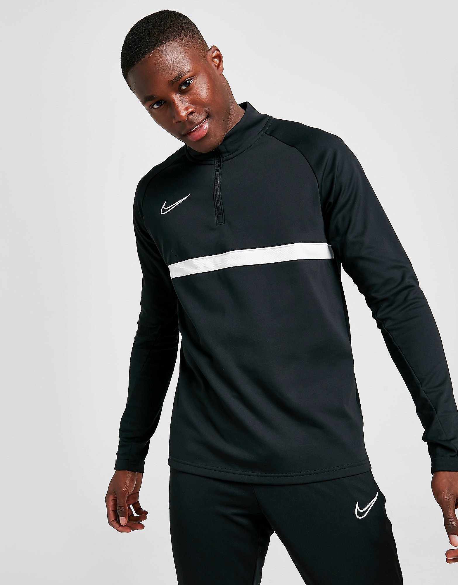 Nike Academy Essential 1/4 Zip Track Top - Black/White/White/White/White - Mens, Black/White/White/White/White