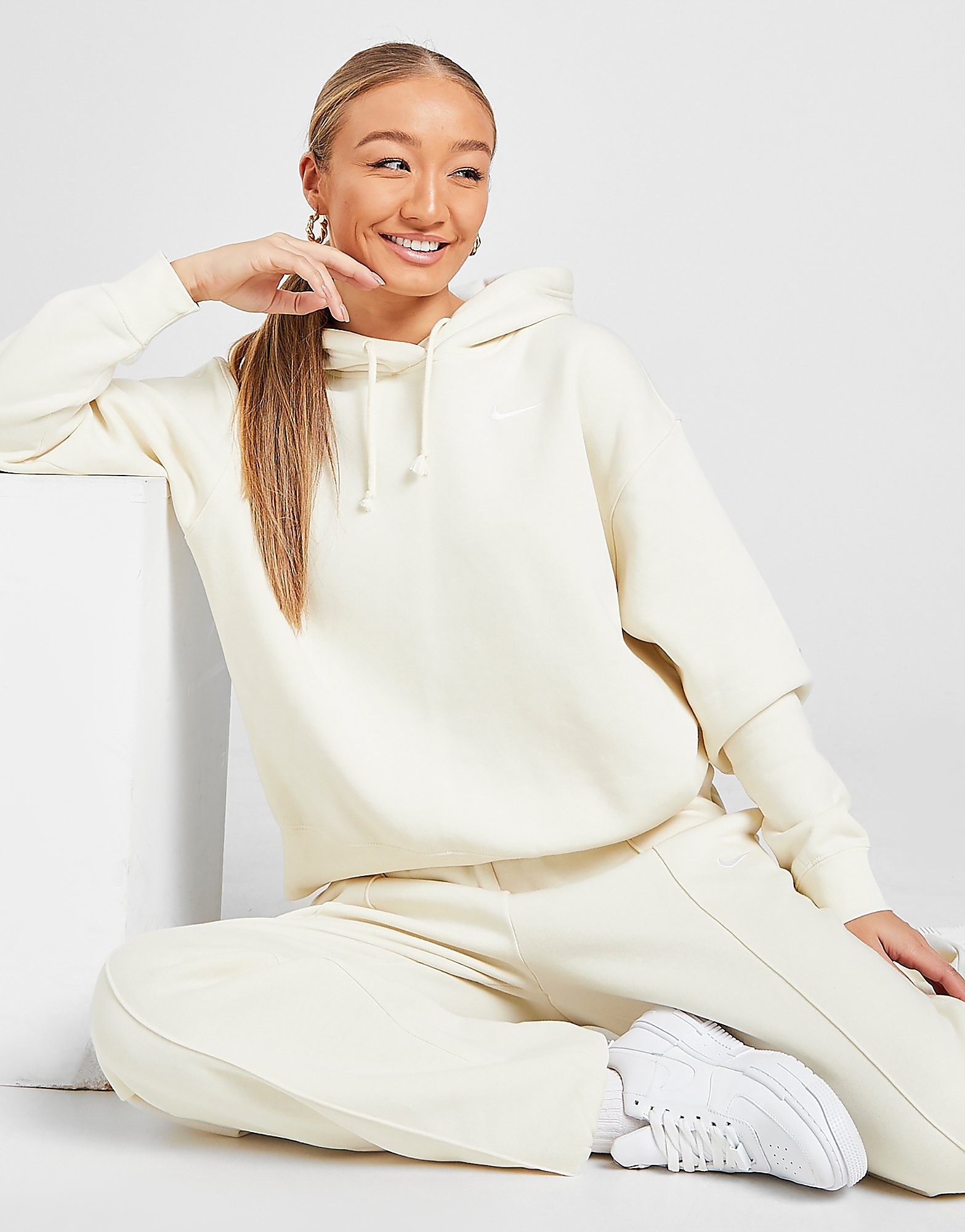 

Nike Fleece Overhead Hoodie - White - Womens, White