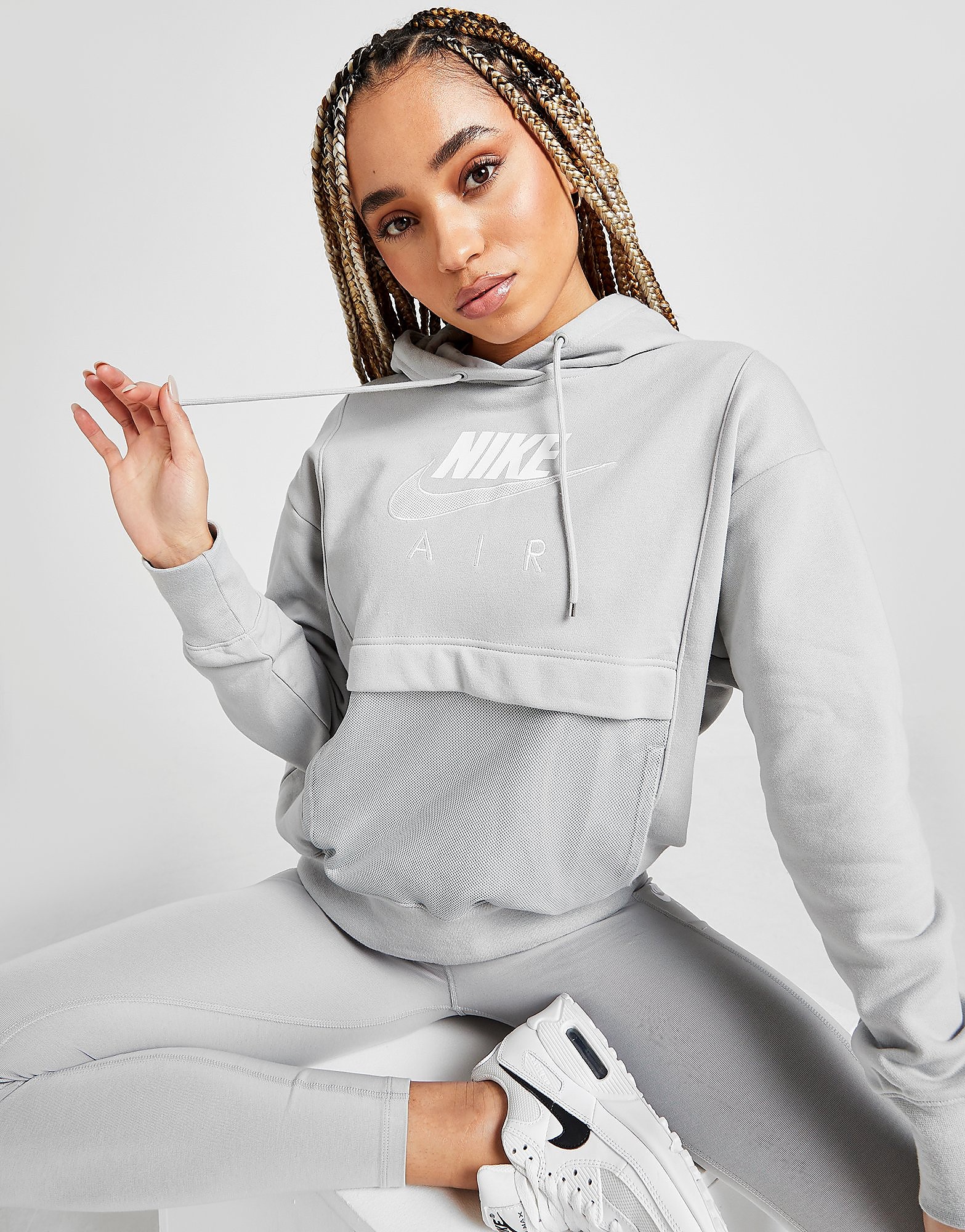 

Nike Air Overhead Hoodie - Light Smoke Grey/White - Womens, Light Smoke Grey/White