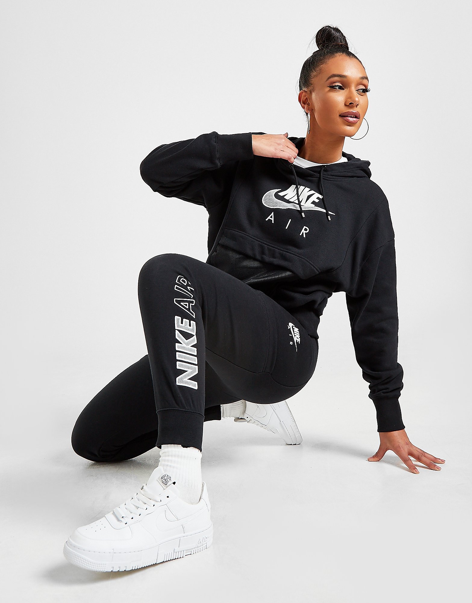 

Nike Air Fleece Joggers - Black/White - Womens, Black/White