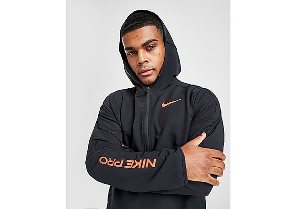 Nike Sweat à capuche à 1/4 de zip Nike Pro pour Homme - Black/Bright Crimson, Black/Bright Crimson