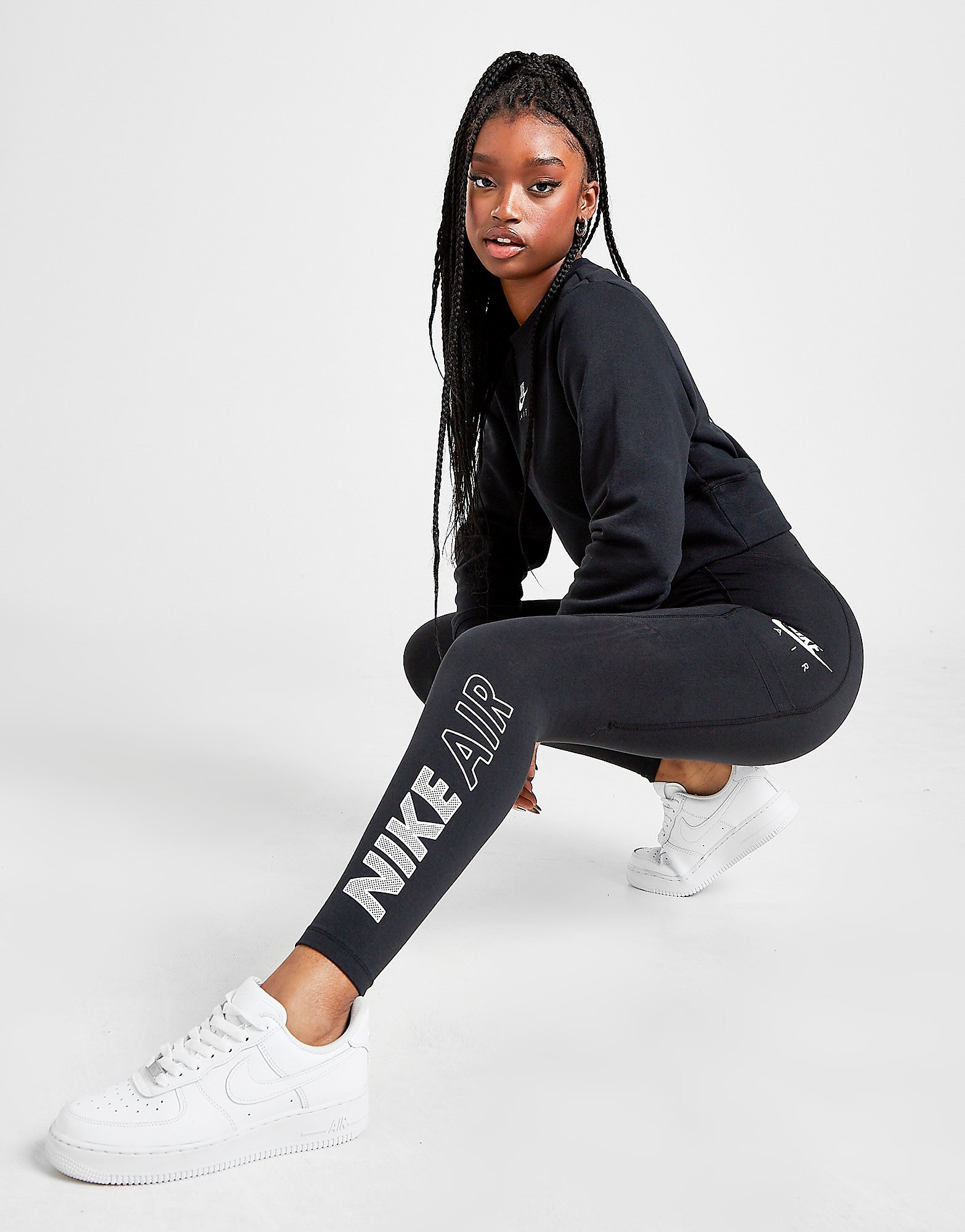 

Nike Air Mesh Tights - Black/White - Womens, Black/White