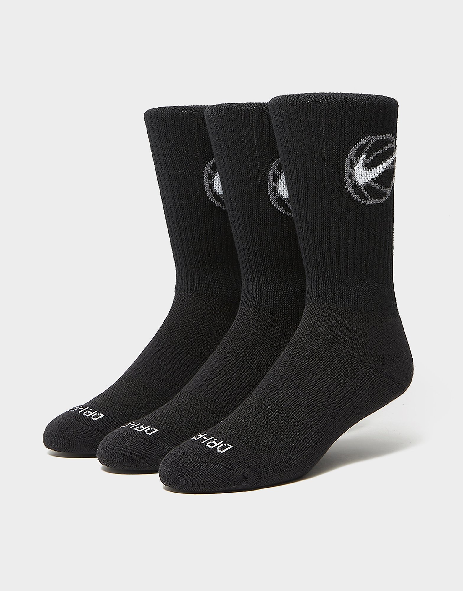 

Nike Everyday Crew 3 Pack Basketball Socks - Black/White - Mens, Black/White