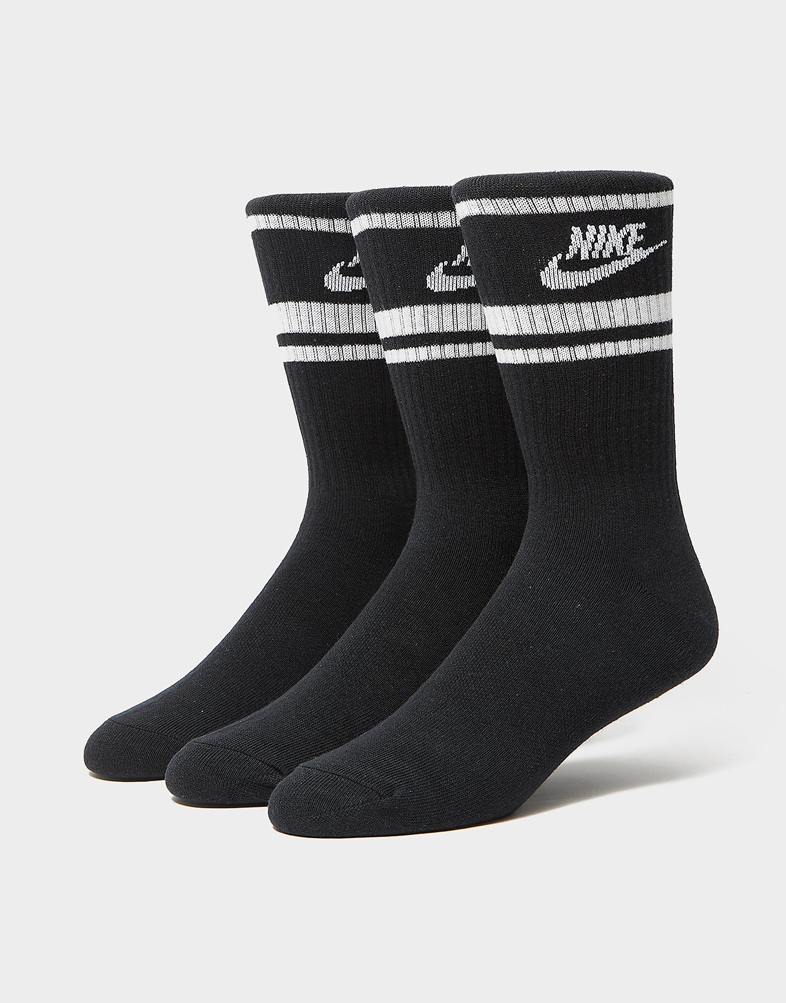 

Nike 3-Pack Essential Stripe Socks - Black/White - Mens, Black/White