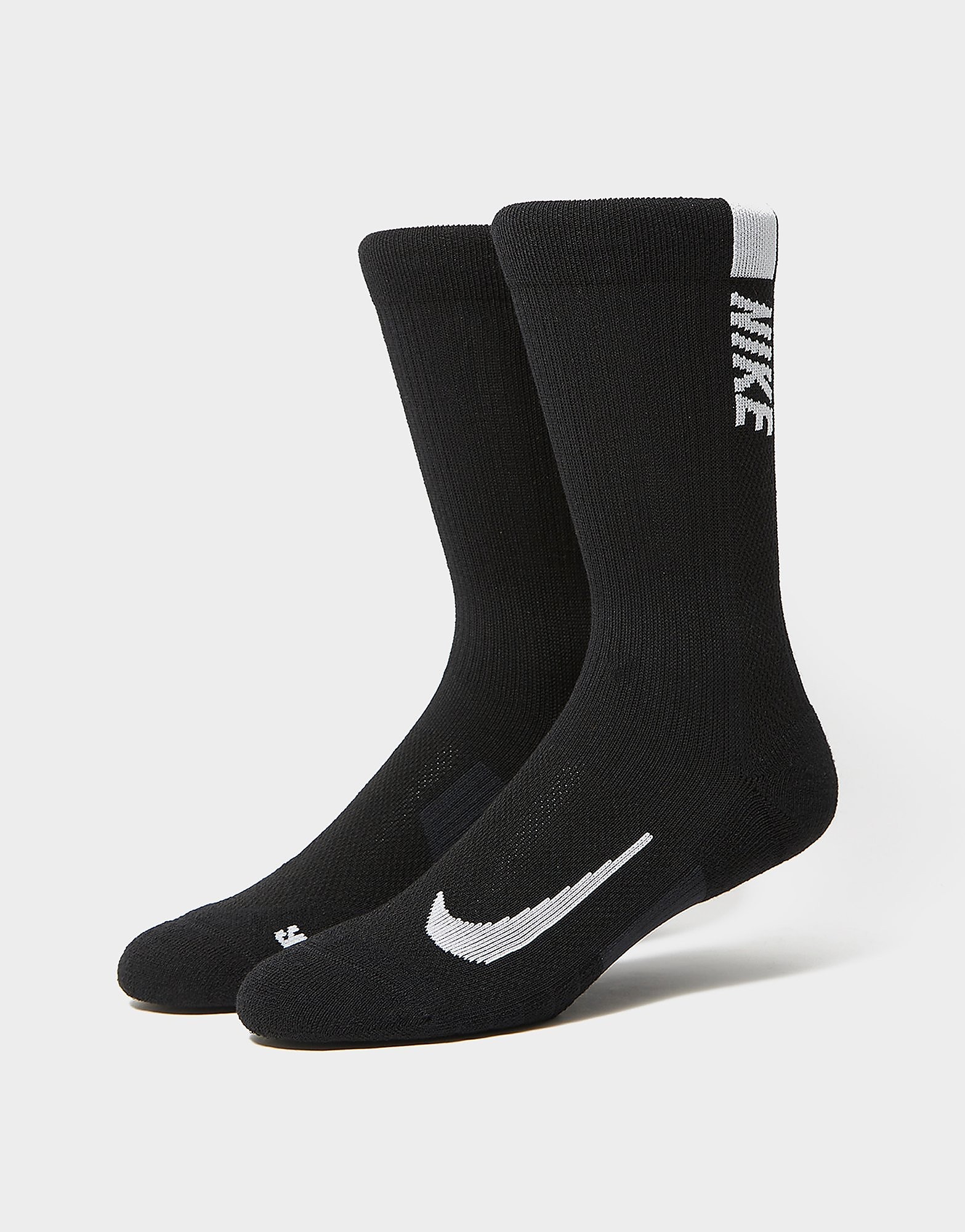 

Nike Multiplier Running Ankle 2 Pack Socks - Black/White - Mens, Black/White