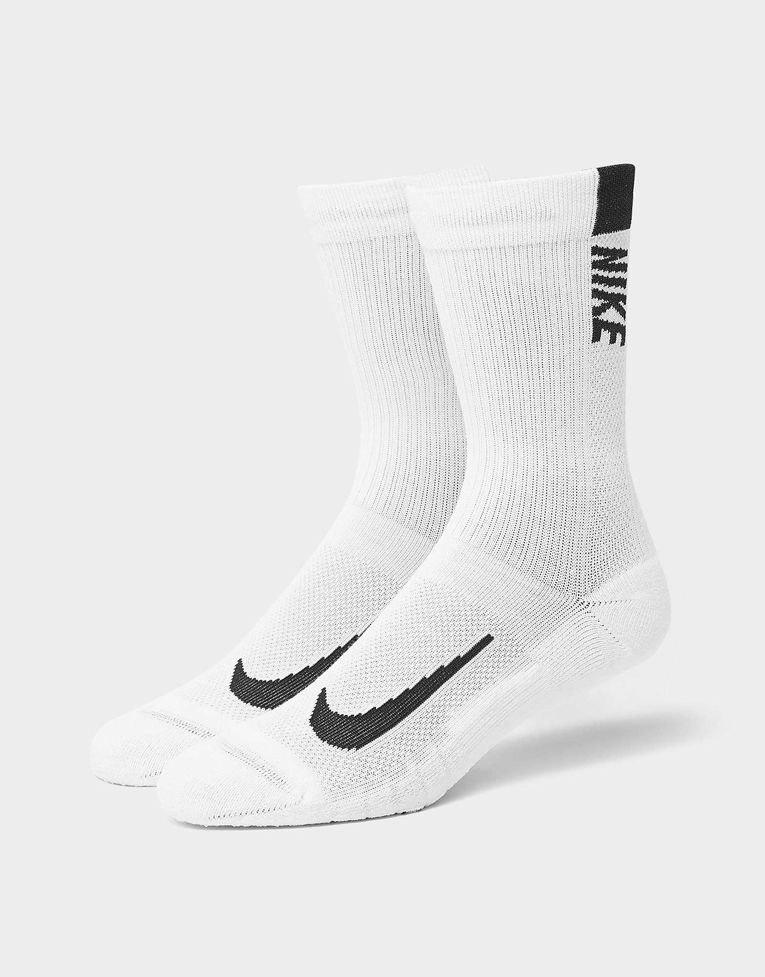 Nike Multiplier Running Ankle 2 Pack Socks - White/Black - Mens, White/Black