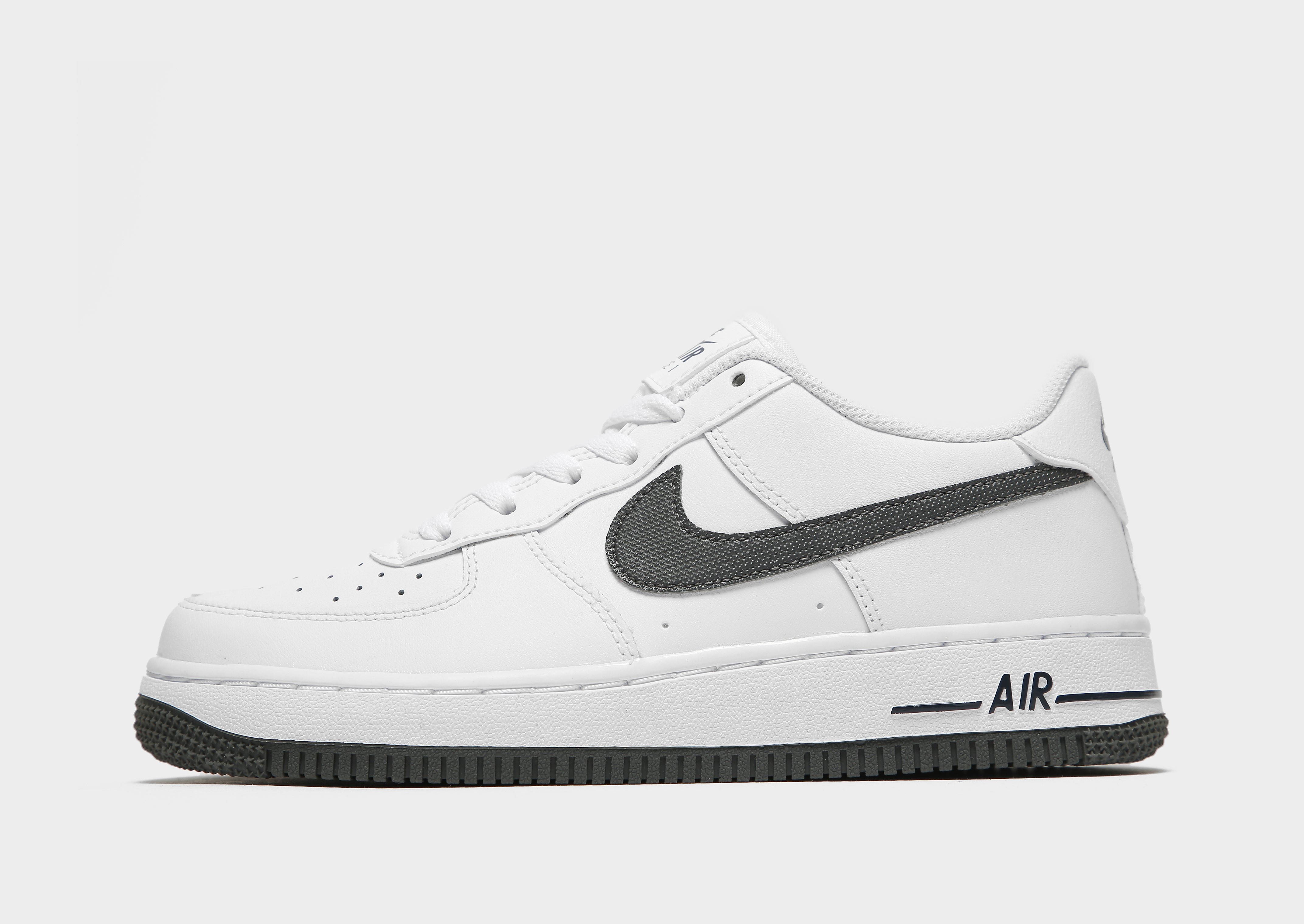 

Nike Air Force 1 Low Junior - Only at JD - White/Obsidian/Iron Grey/Grey - Kids, White/Obsidian/Iron Grey/Grey