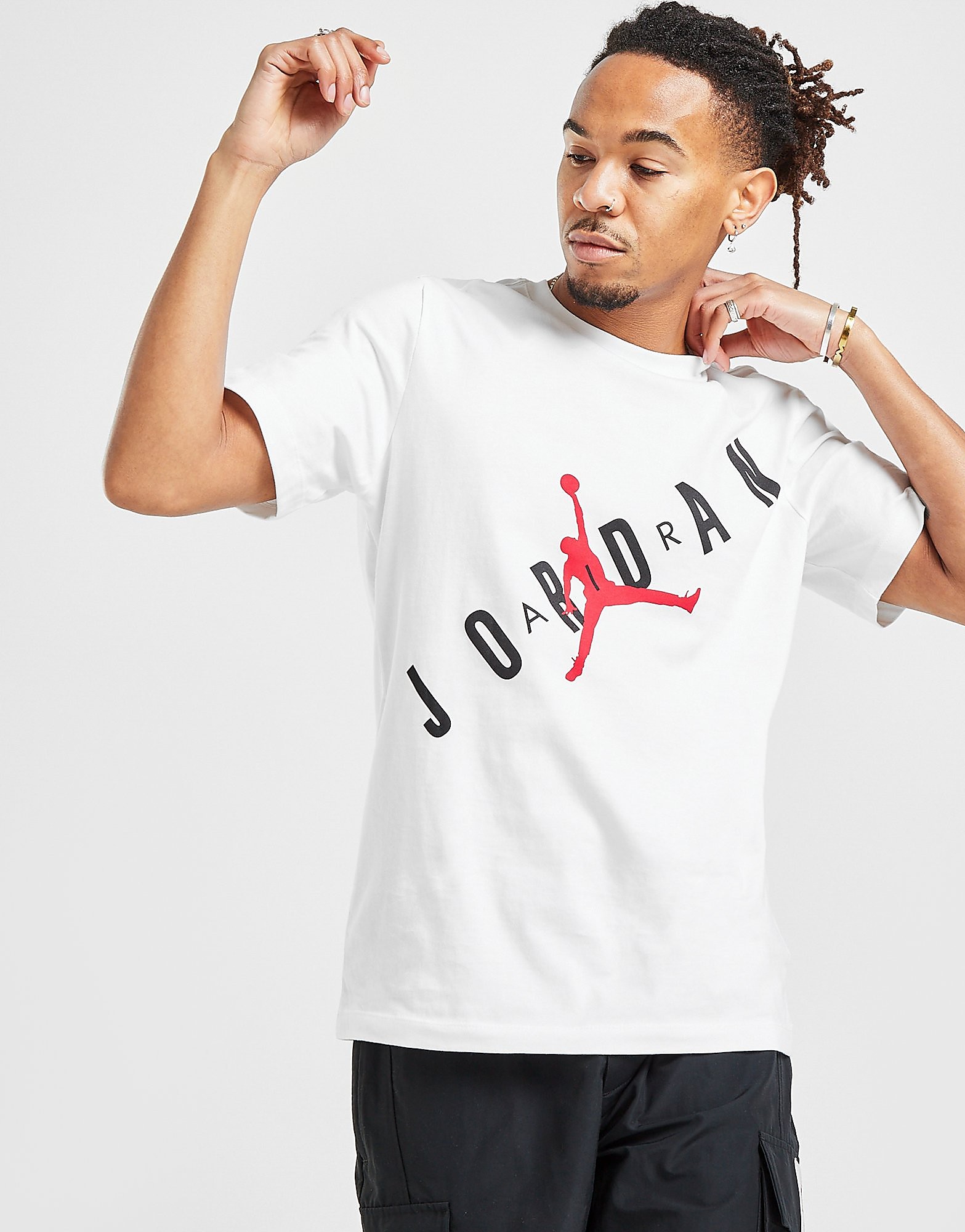 

Jordan Jumpman Air T-Shirt - White/Black/Gym Red - Mens, White/Black/Gym Red