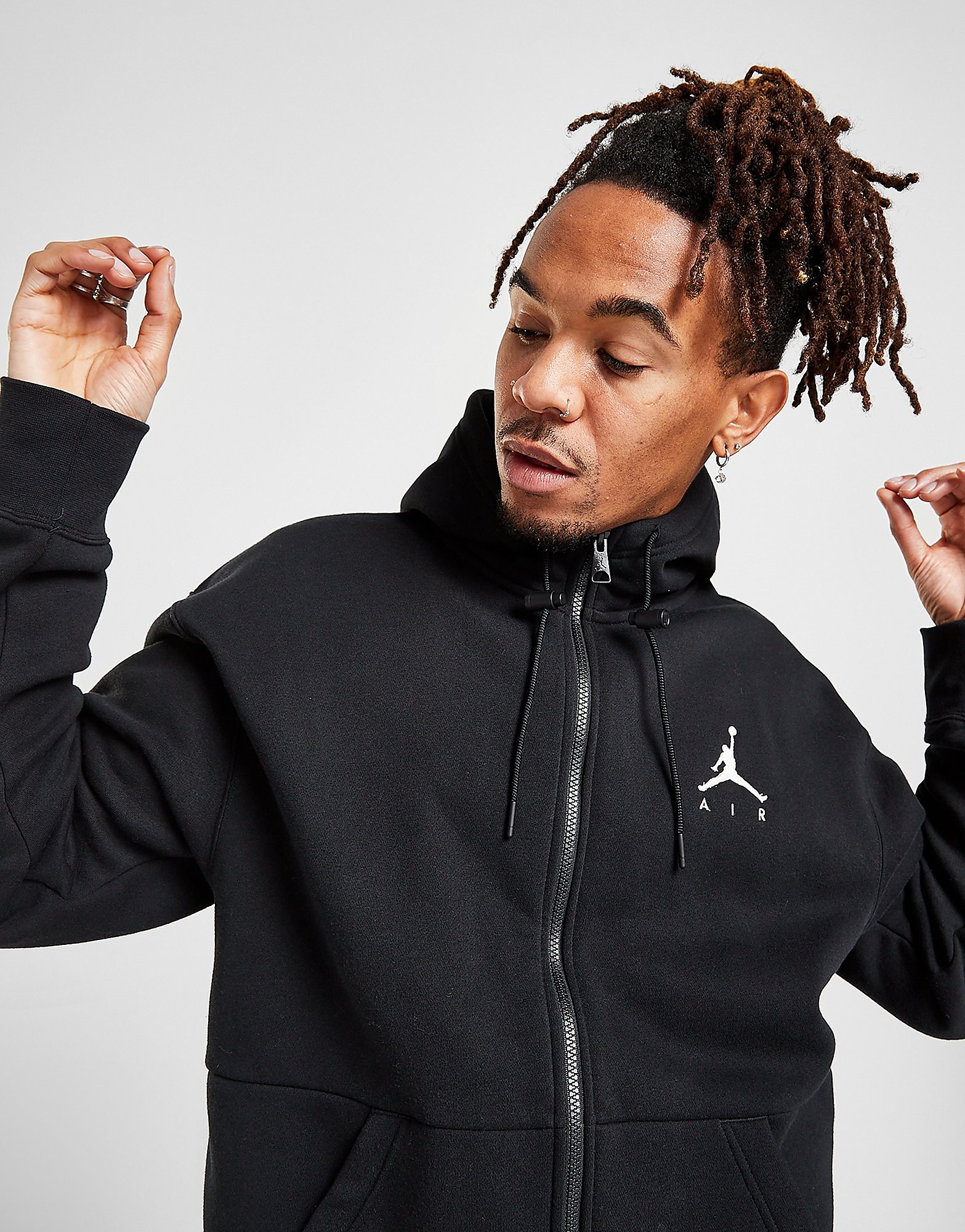 

Jordan Jumpman Full Zip Hoodie - Black/Black/Black/White - Mens, Black/Black/Black/White