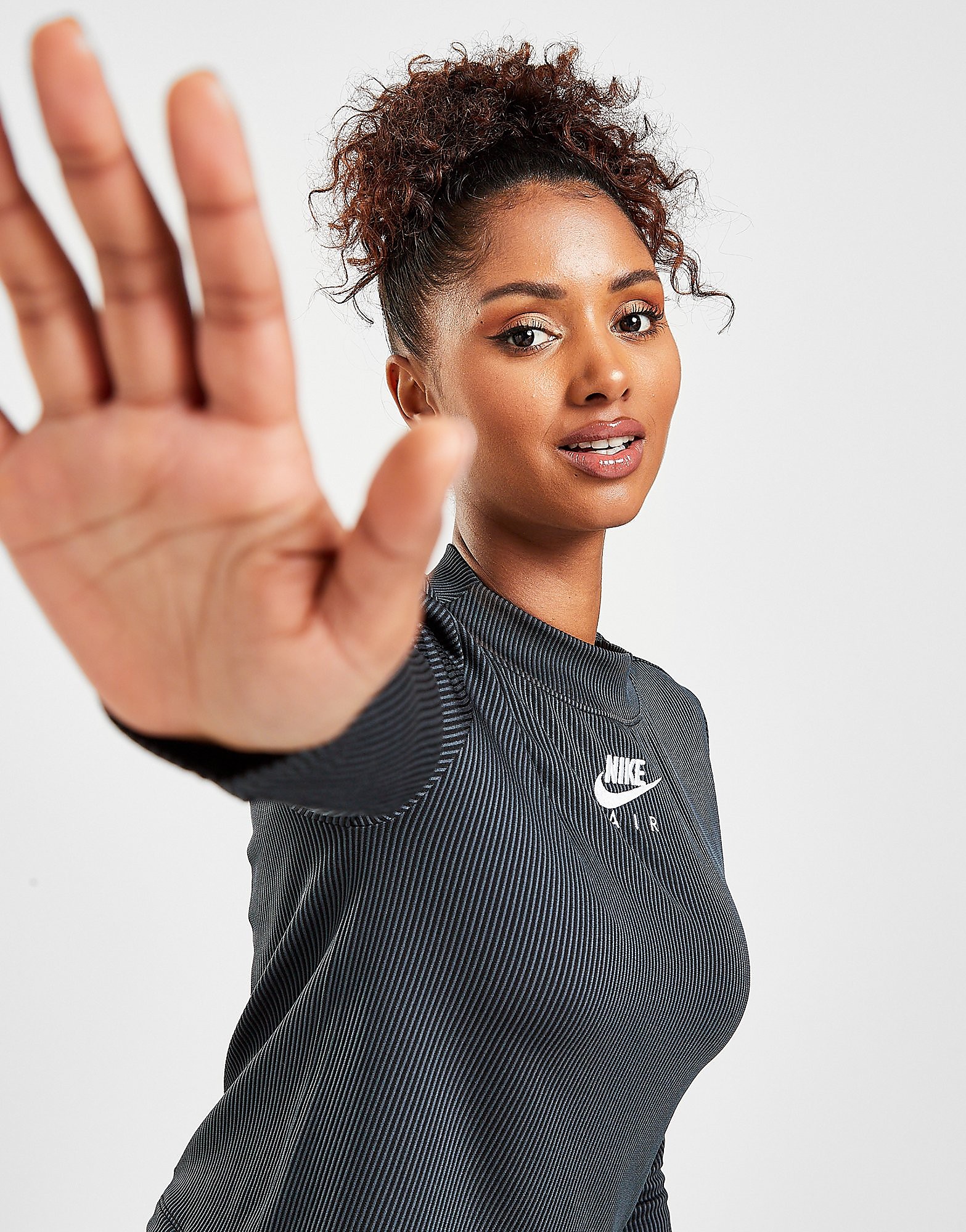 

Nike Air Mock Neck Long Sleeve Top - Black/Iron Grey/White - Womens, Black/Iron Grey/White