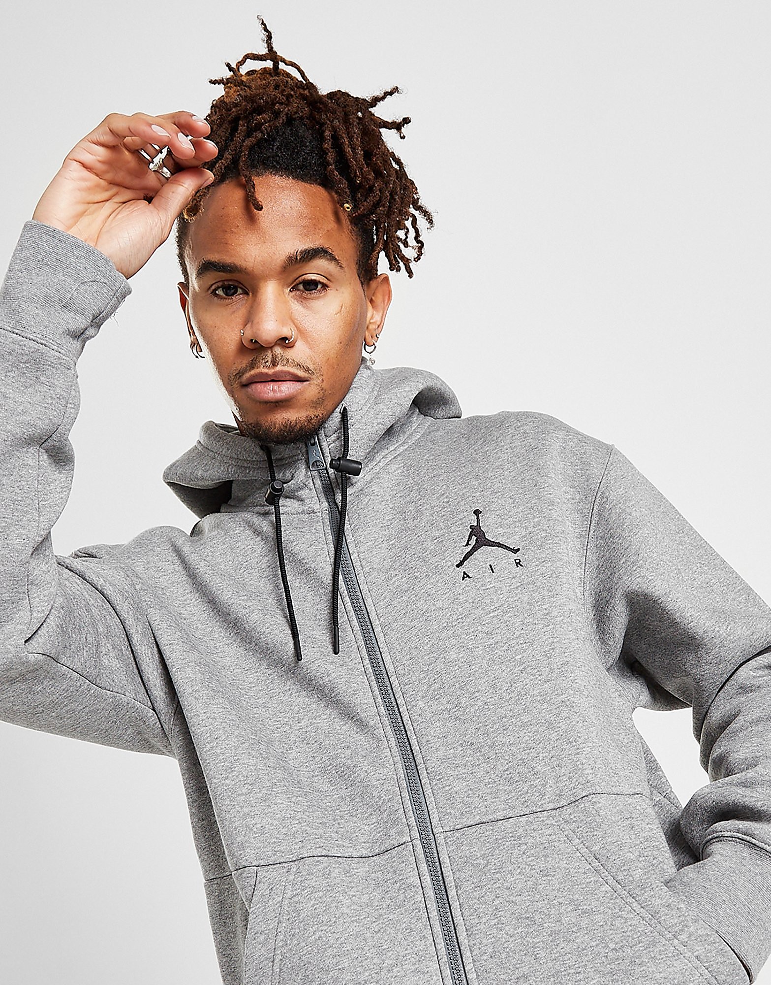 

Jordan Jumpman Full Zip Hoodie - Grey - Mens, Grey