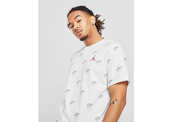 Jordan T-Shirt Jumpman Printed Homme - White/Light Smoke Grey/Gym Red, White/Light Smoke Grey/Gym Re