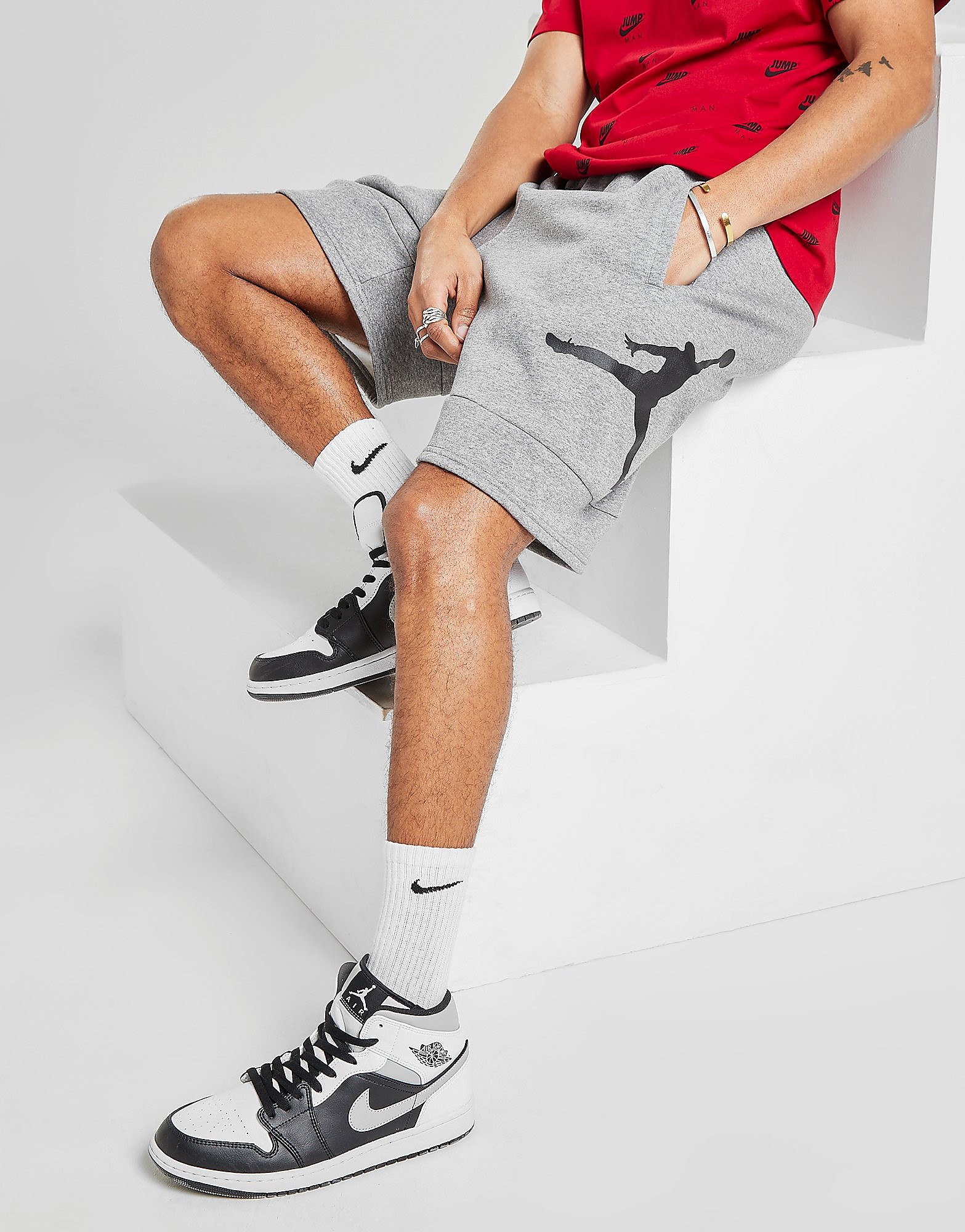 

Jordan Jumpman Air Fleece Shorts - Carbon Heather/Carbon Heather/Black - Mens, Carbon Heather/Carbon Heather/Black