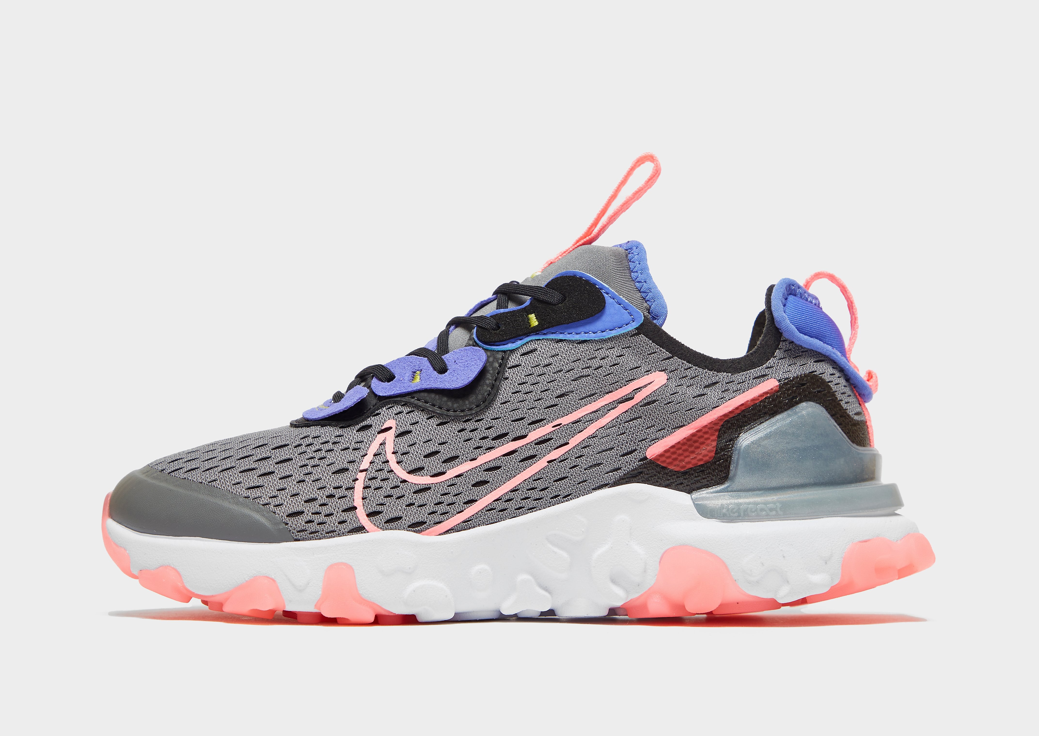 Nike React Vision Junior - Smoke Grey/Black/Sapphire/Sunset Pulse - Kids, Smoke Grey/Black/Sapphire/Sunset Pulse