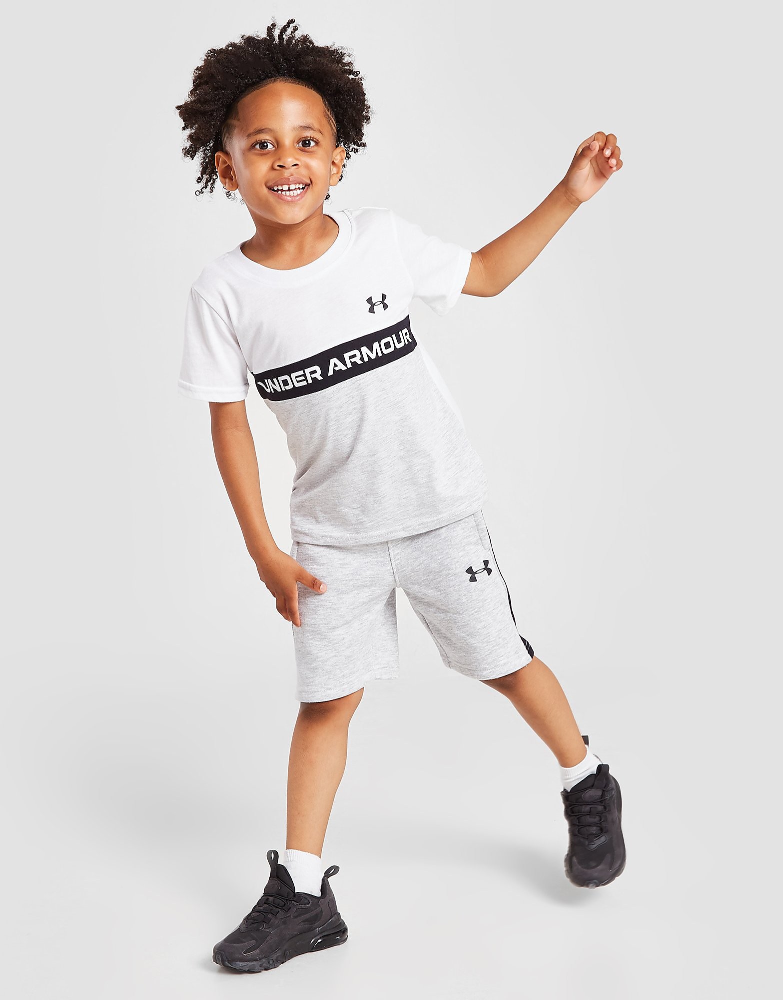 

Under Armour Colour Block Panel T-Shirt/Shorts Set Children - Only at JD - Grey/White - Kids, Grey/White