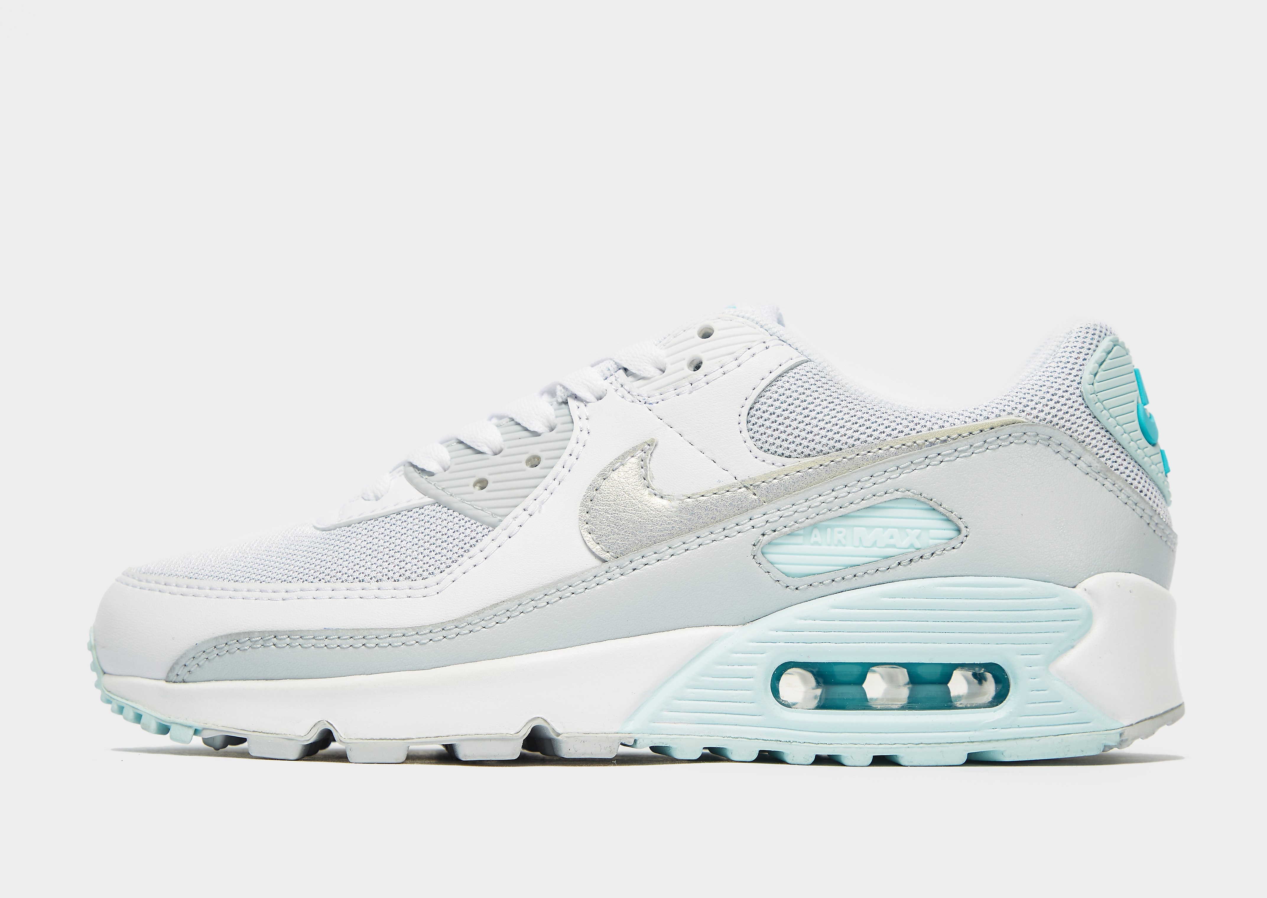 Nike Air Max 90 Women's - Only at JD - White/Glacier Blue/Lagoon Pulse/Pure Platinum/Blue, White/Glacier Blue/Lagoon Pulse/Pure Platinum/Blue