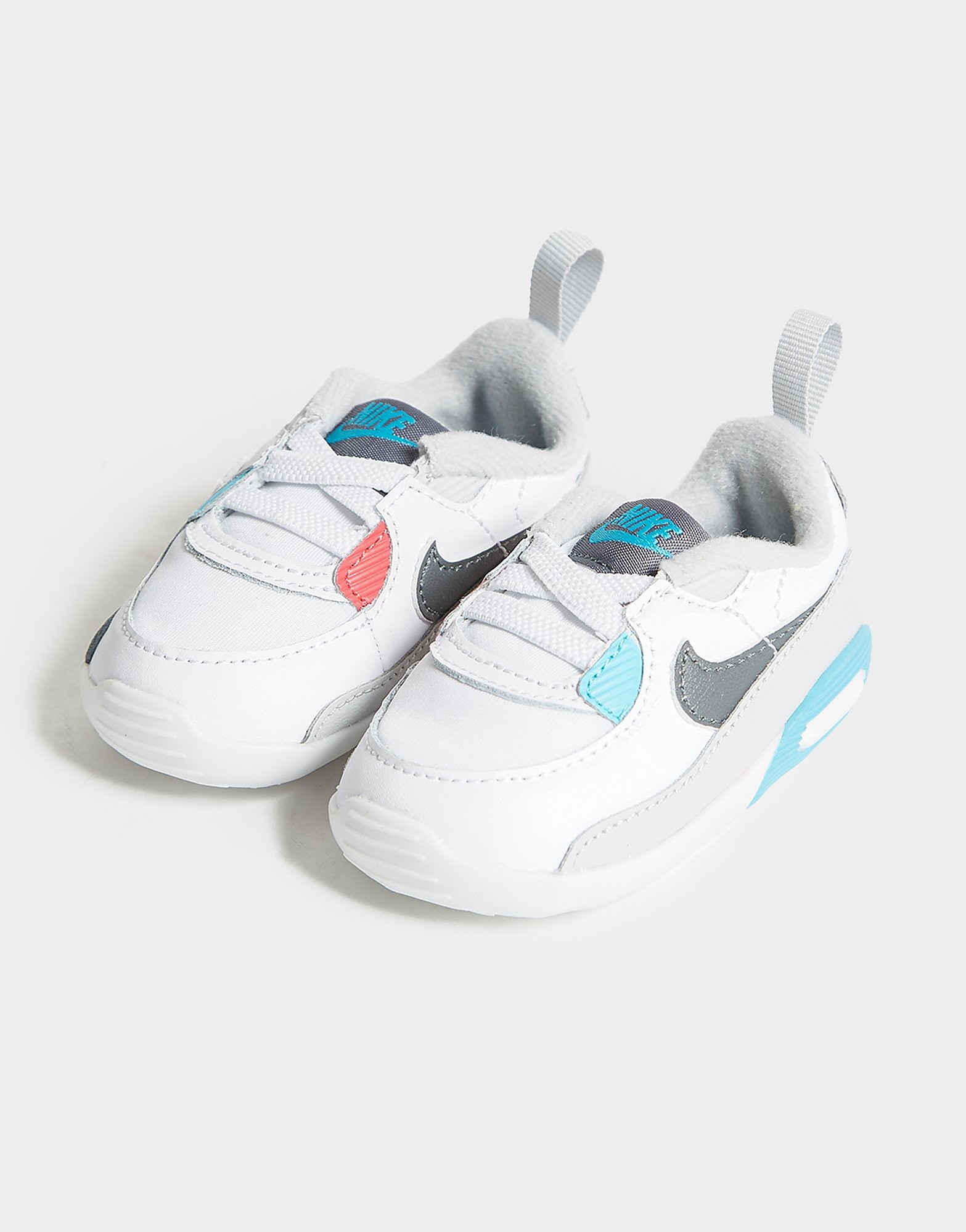 Nike Air Max 90 Crib Infant - White/Chlorine Blue/Light Fusion Red/Iron Grey - Kids, White/Chlorine Blue/Light Fusion Red/Iron Grey
