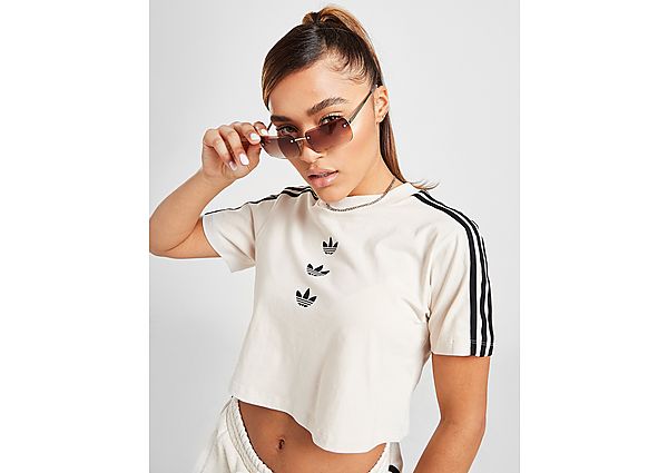 adidas Originals T-Shirt Crop 3-Stripes Repeat Trefoil Femme