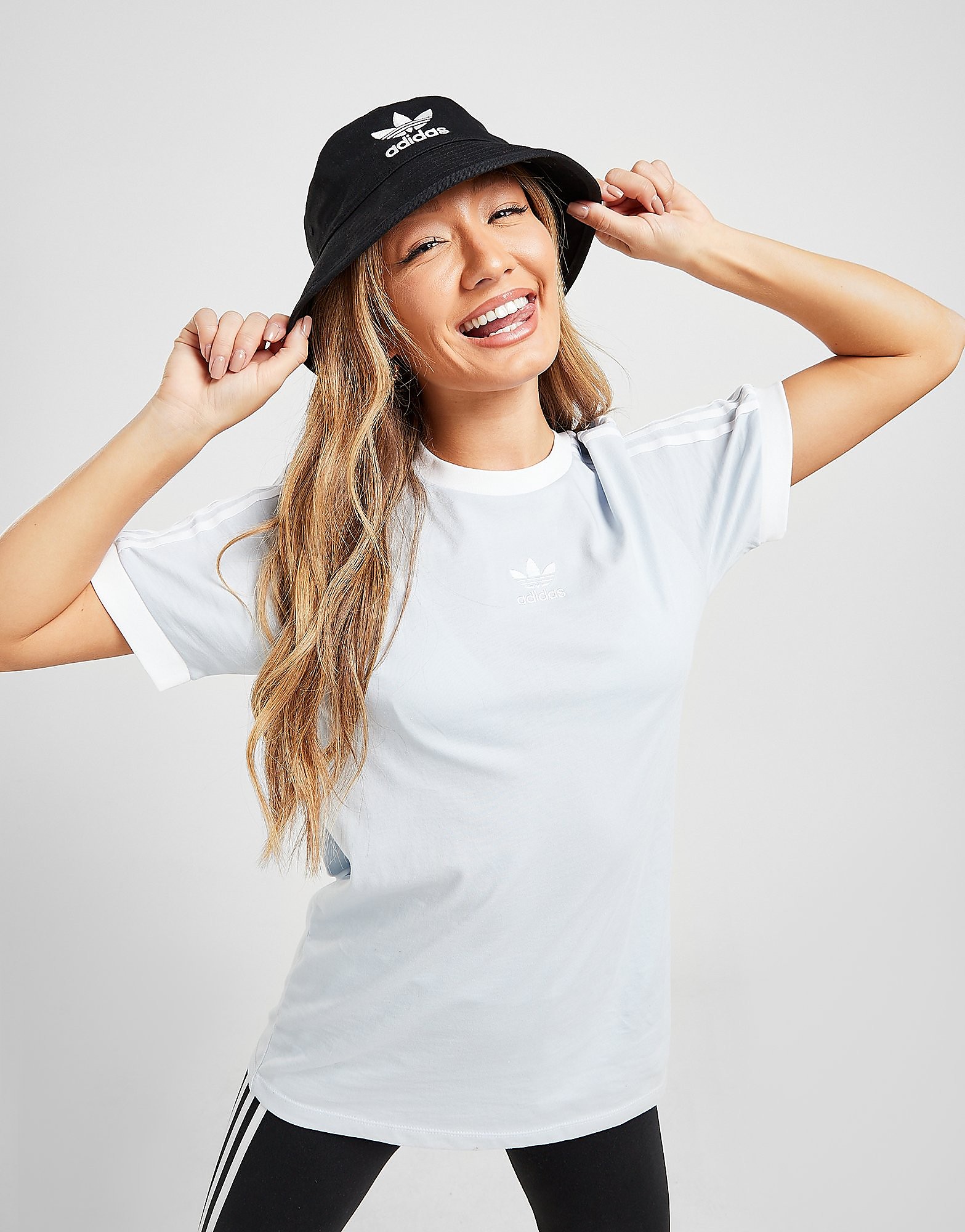 

adidas Originals 3-Stripes Trefoil Boyfriend T-Shirt - Only at JD - BLUE - Womens, BLUE