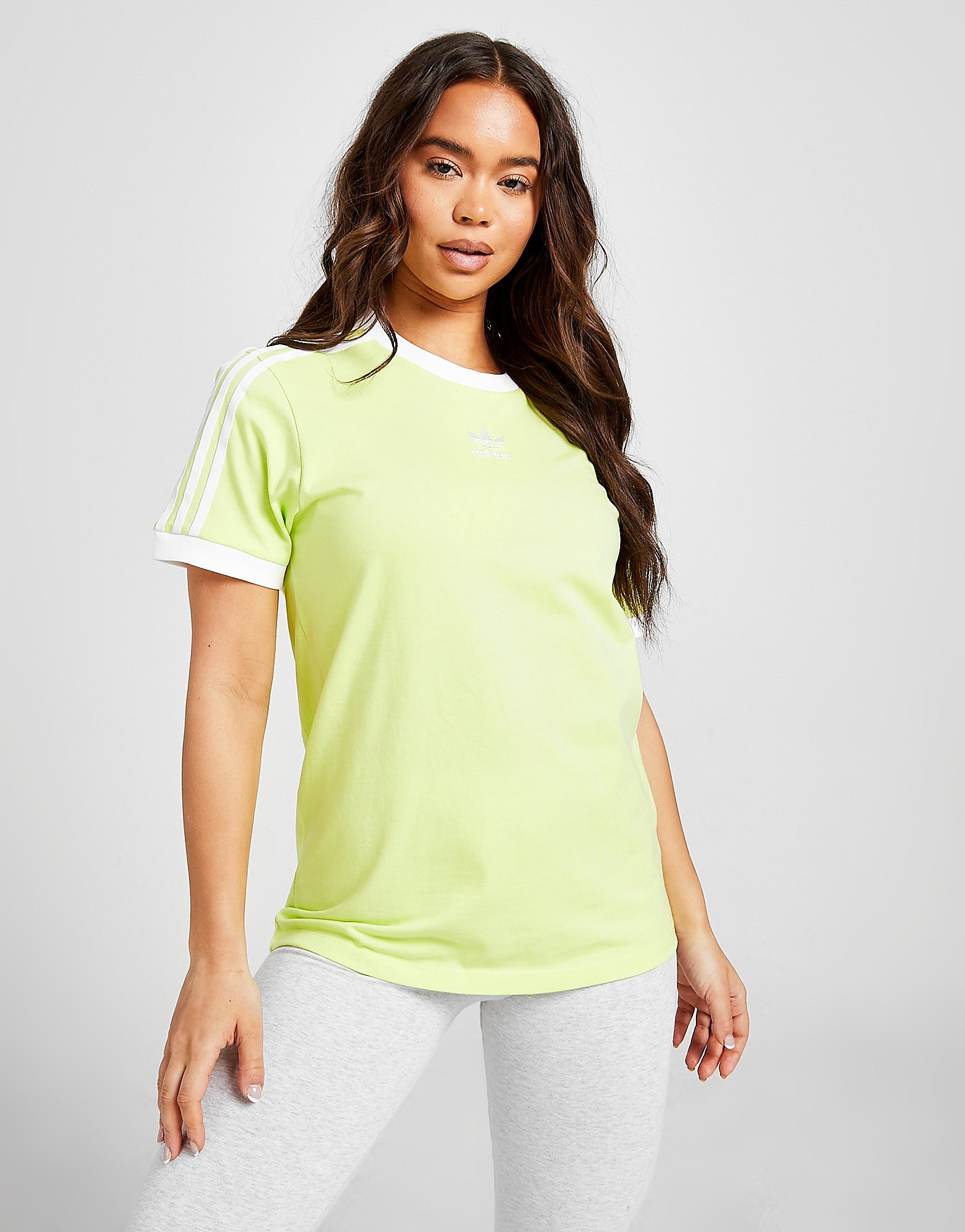 

adidas Originals 3-Stripes Trefoil Boyfriend T-Shirt - Only at JD - YELLOW - Womens, YELLOW