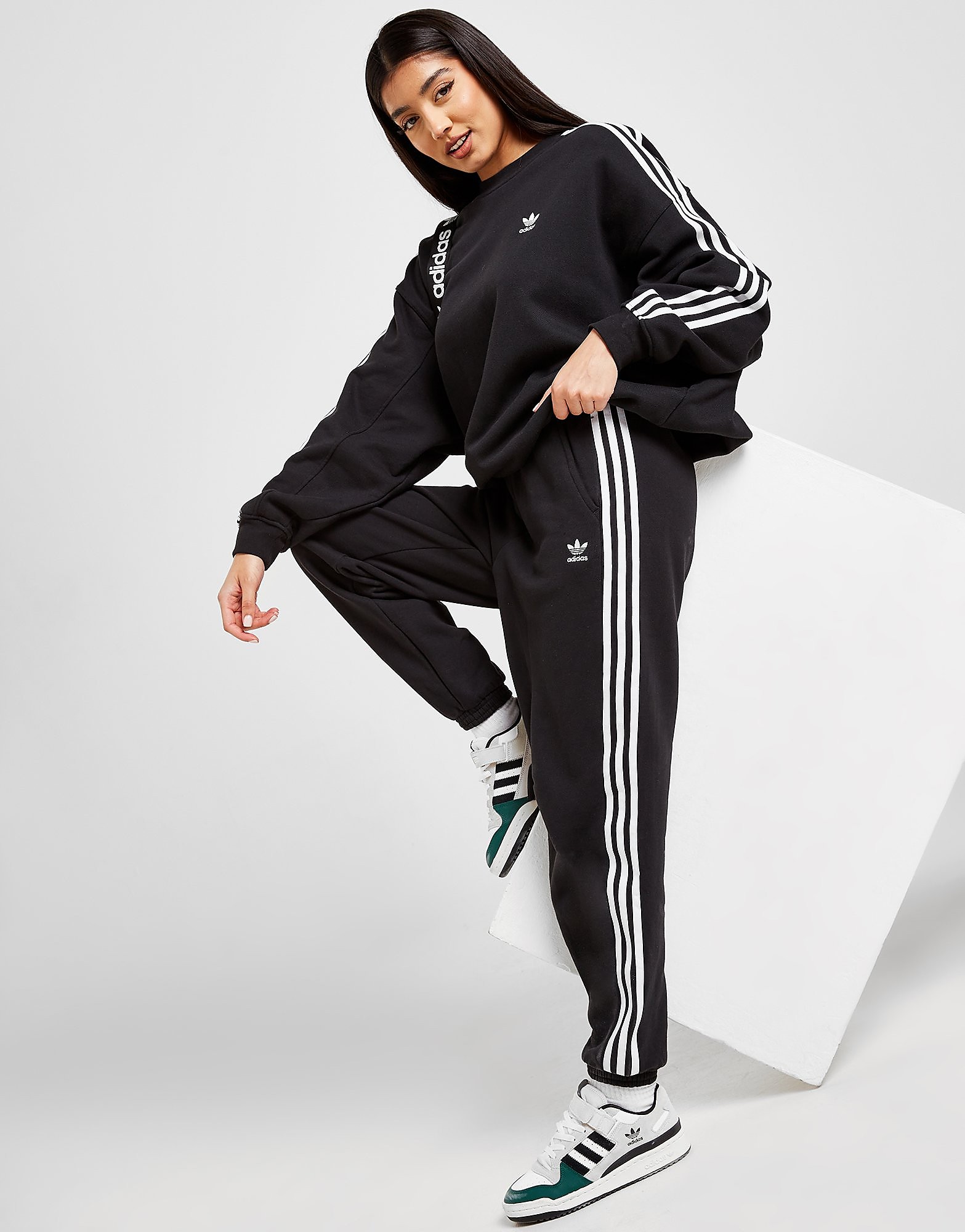 

adidas Originals 3-Stripes Joggers - Black/BLK/WHT - Womens, Black/BLK/WHT